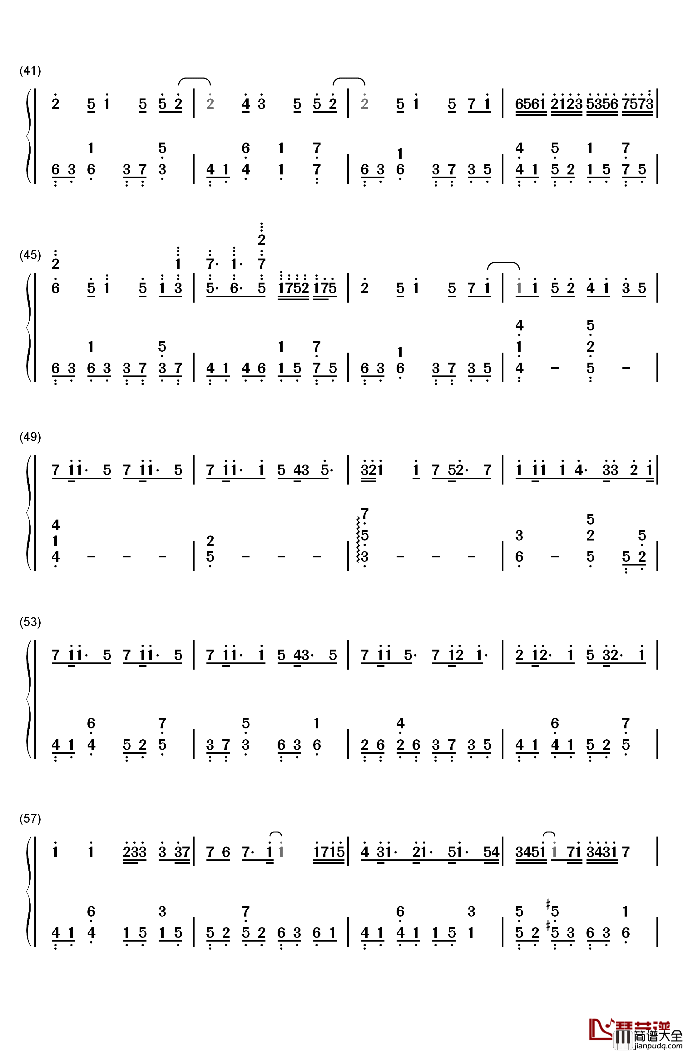 Glow钢琴简谱_数字双手_初音ミク