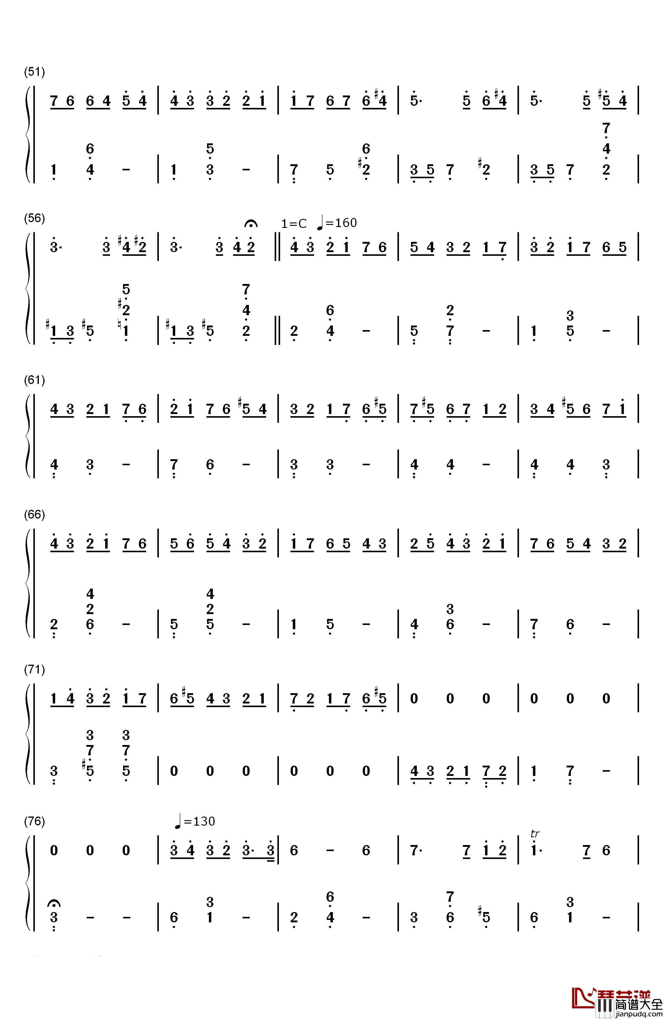 人间失格钢琴简谱_数字双手_中岛信行