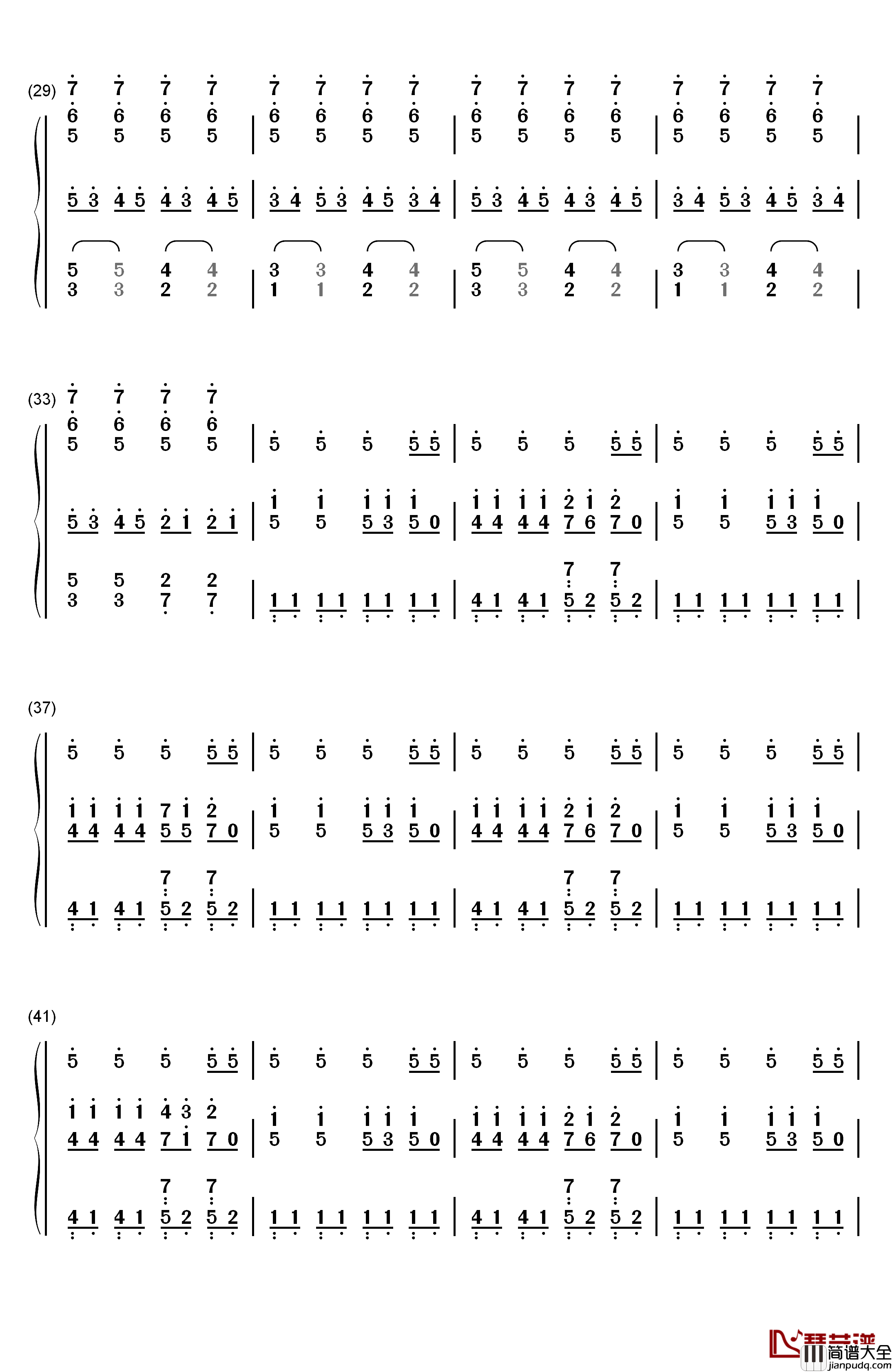 圆周率之歌钢琴简谱_数字双手_初音未来