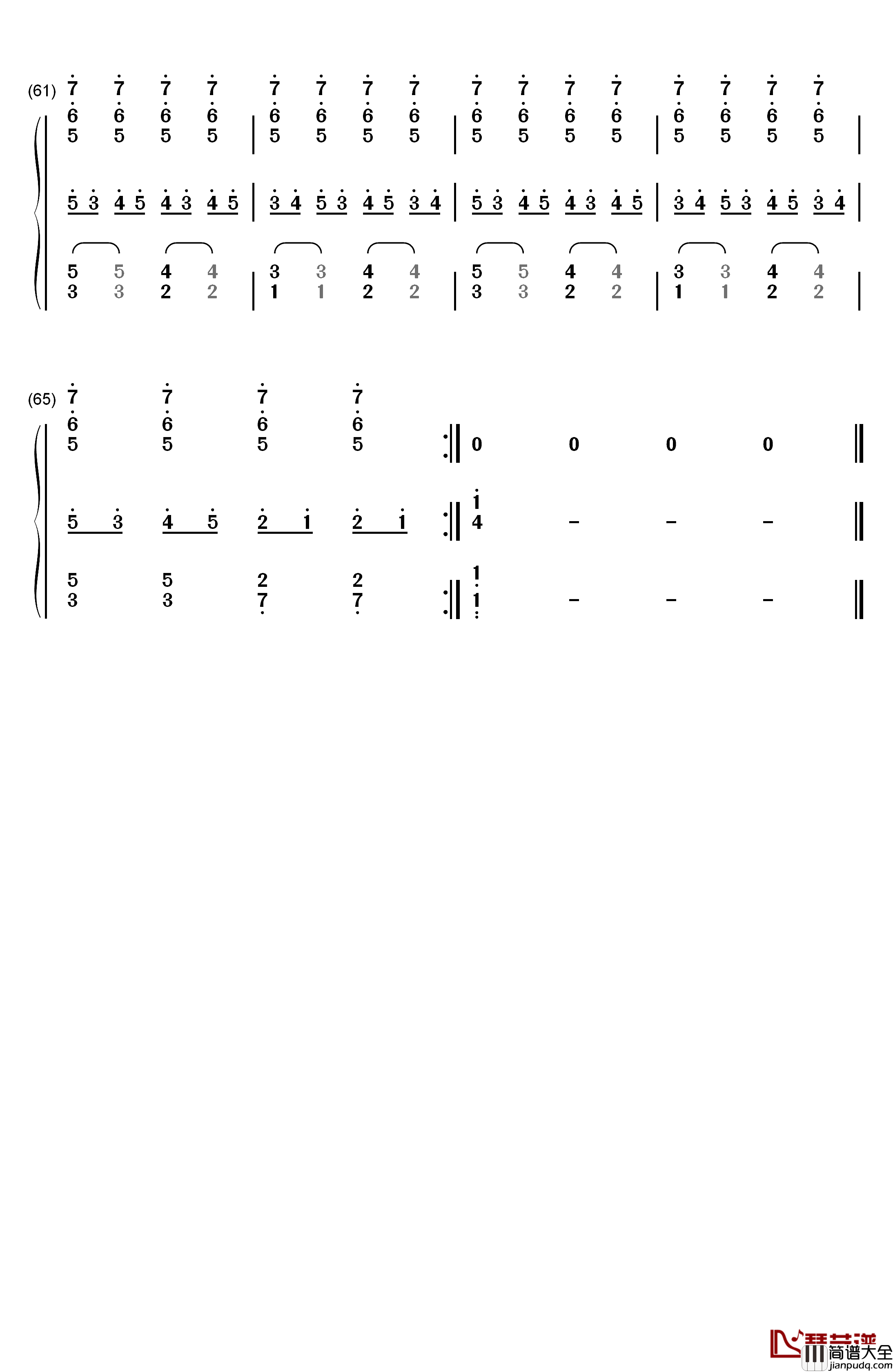 圆周率之歌钢琴简谱_数字双手_初音未来