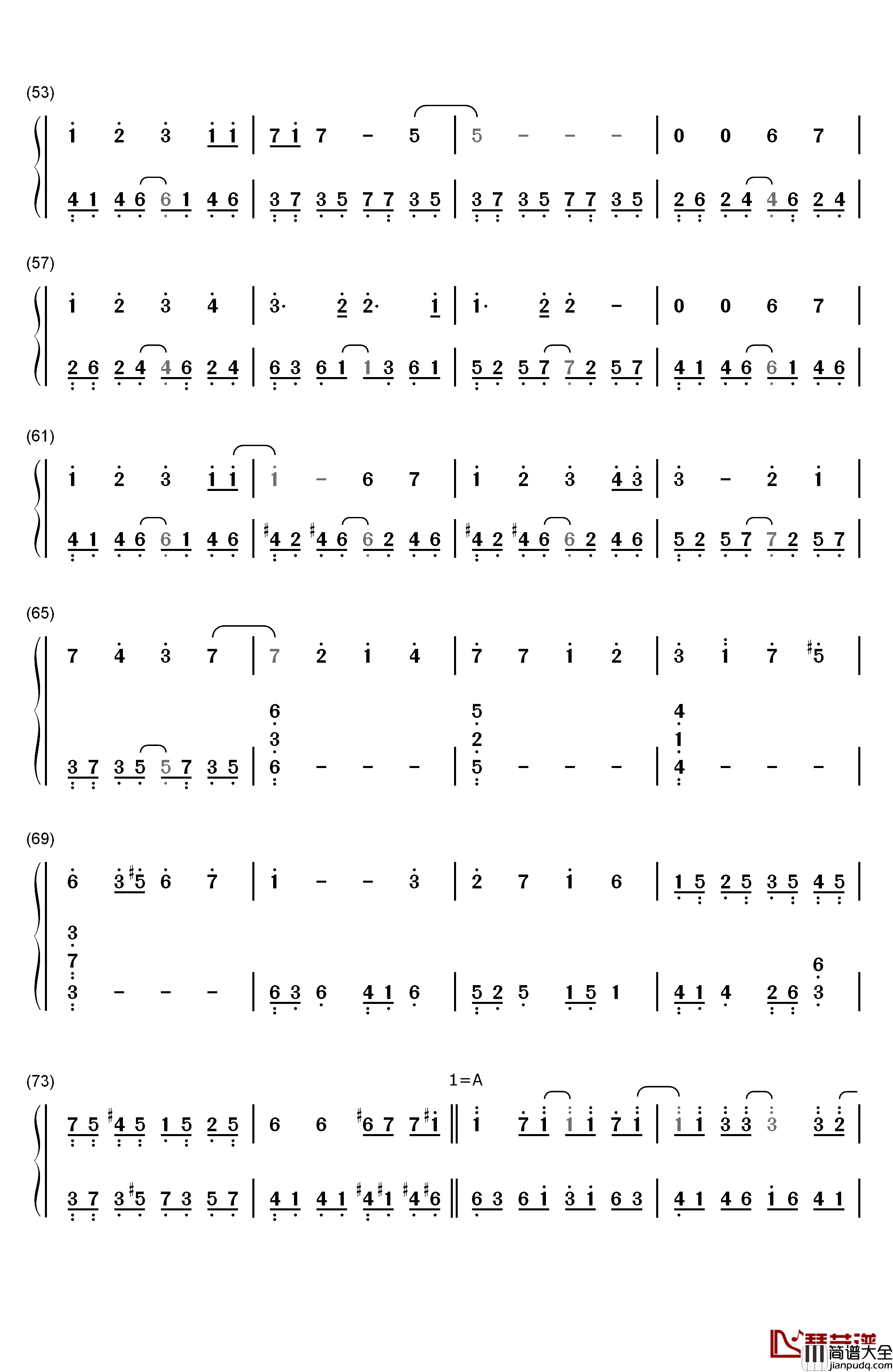 Paranoia钢琴简谱_数字双手_初音ミクAppend