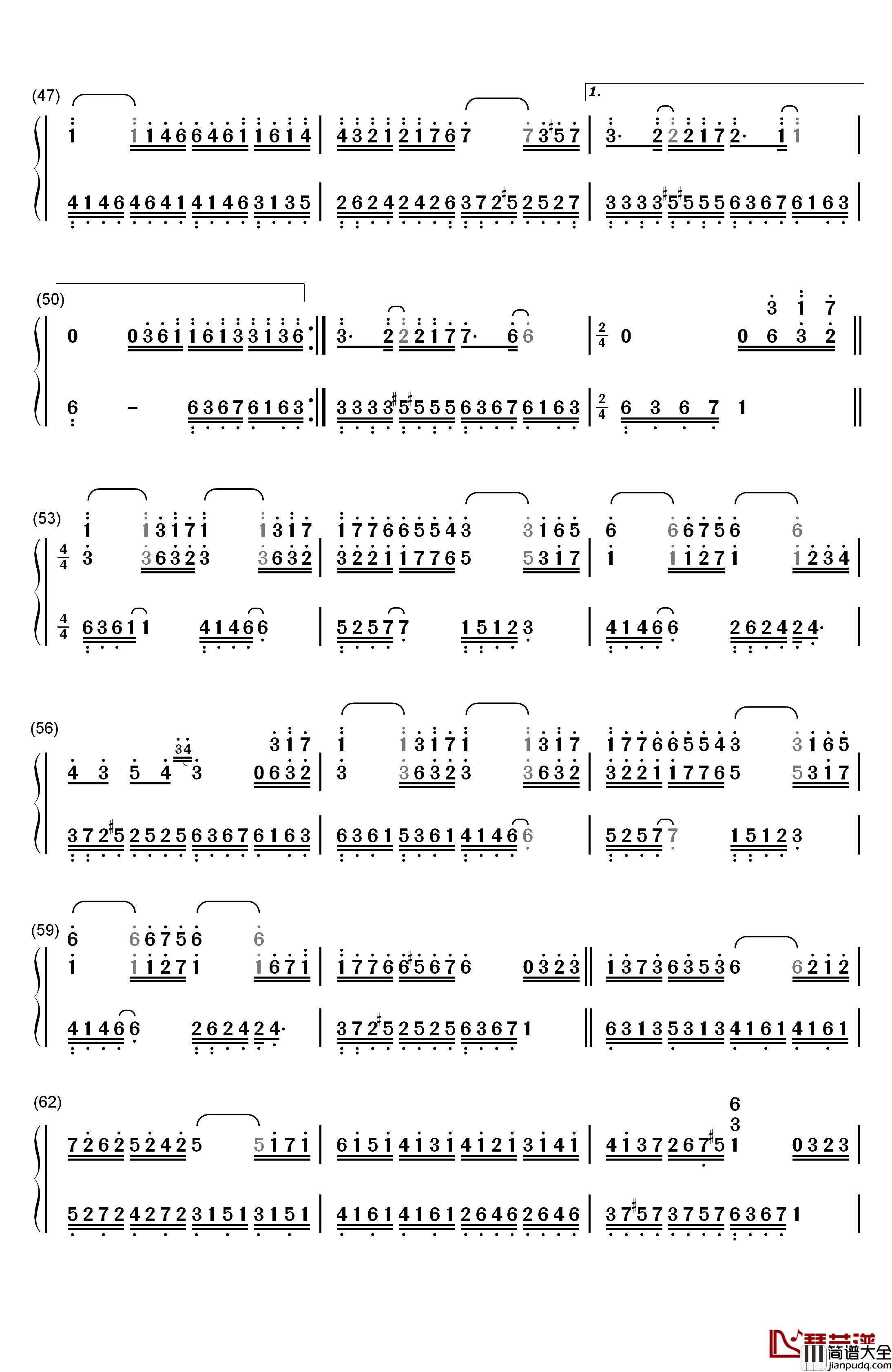 亲亲宝贝钢琴简谱_数字双手_理查德•克莱德曼