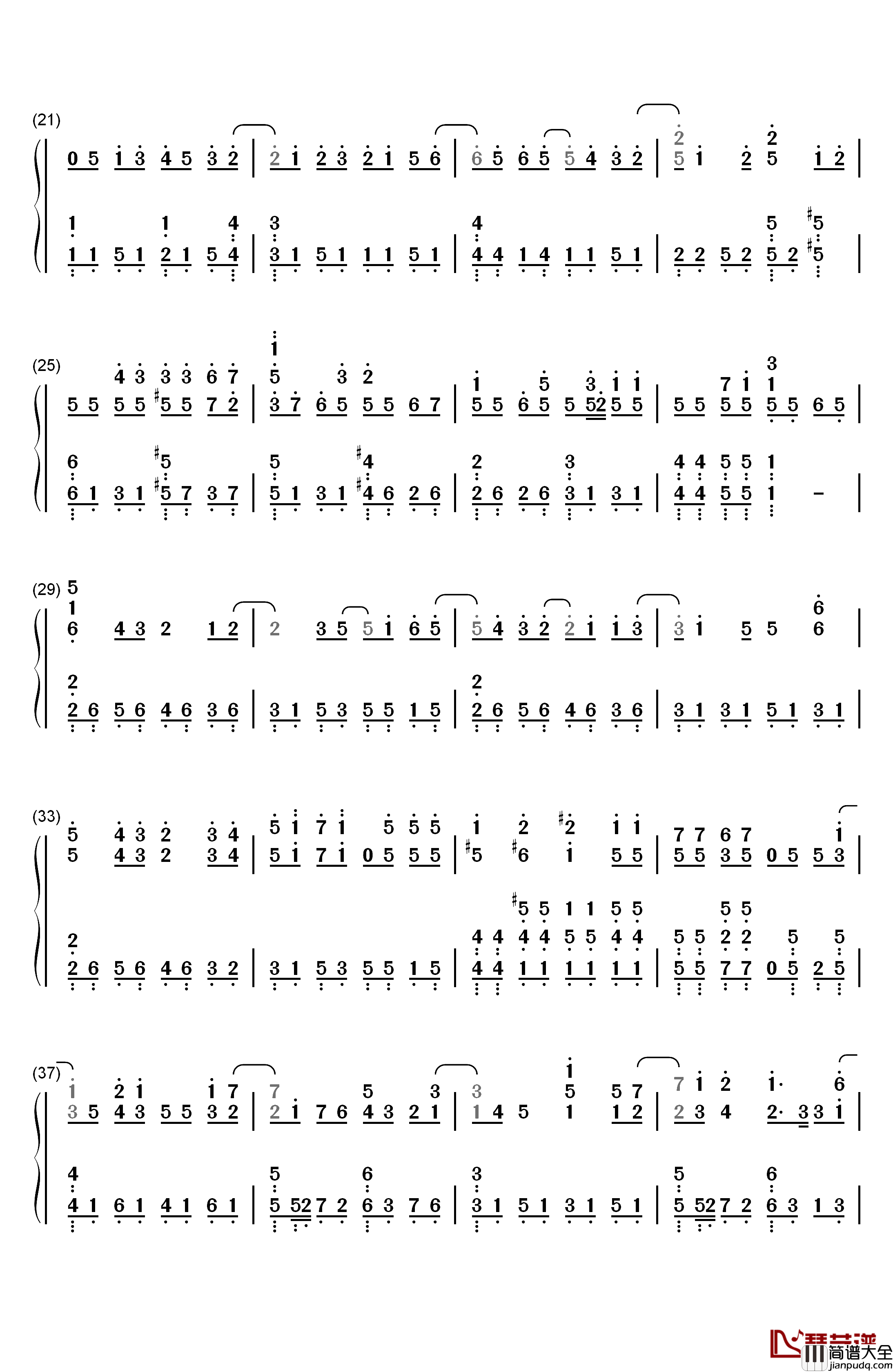 Ray钢琴简谱_数字双手_Bump_of_Chicken_&_初音ミク