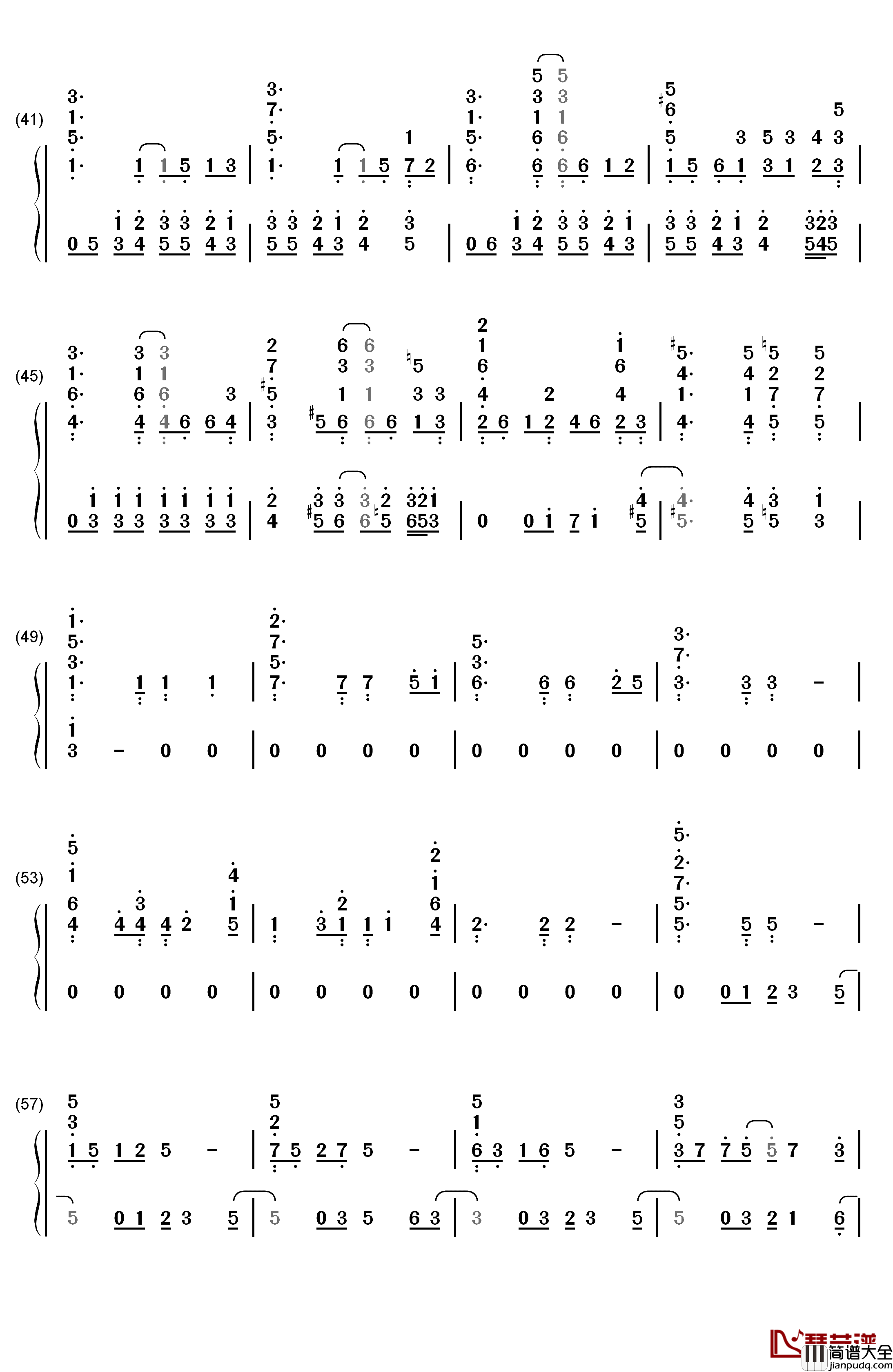 真夏の果実钢琴简谱_数字双手_桑田佳祐
