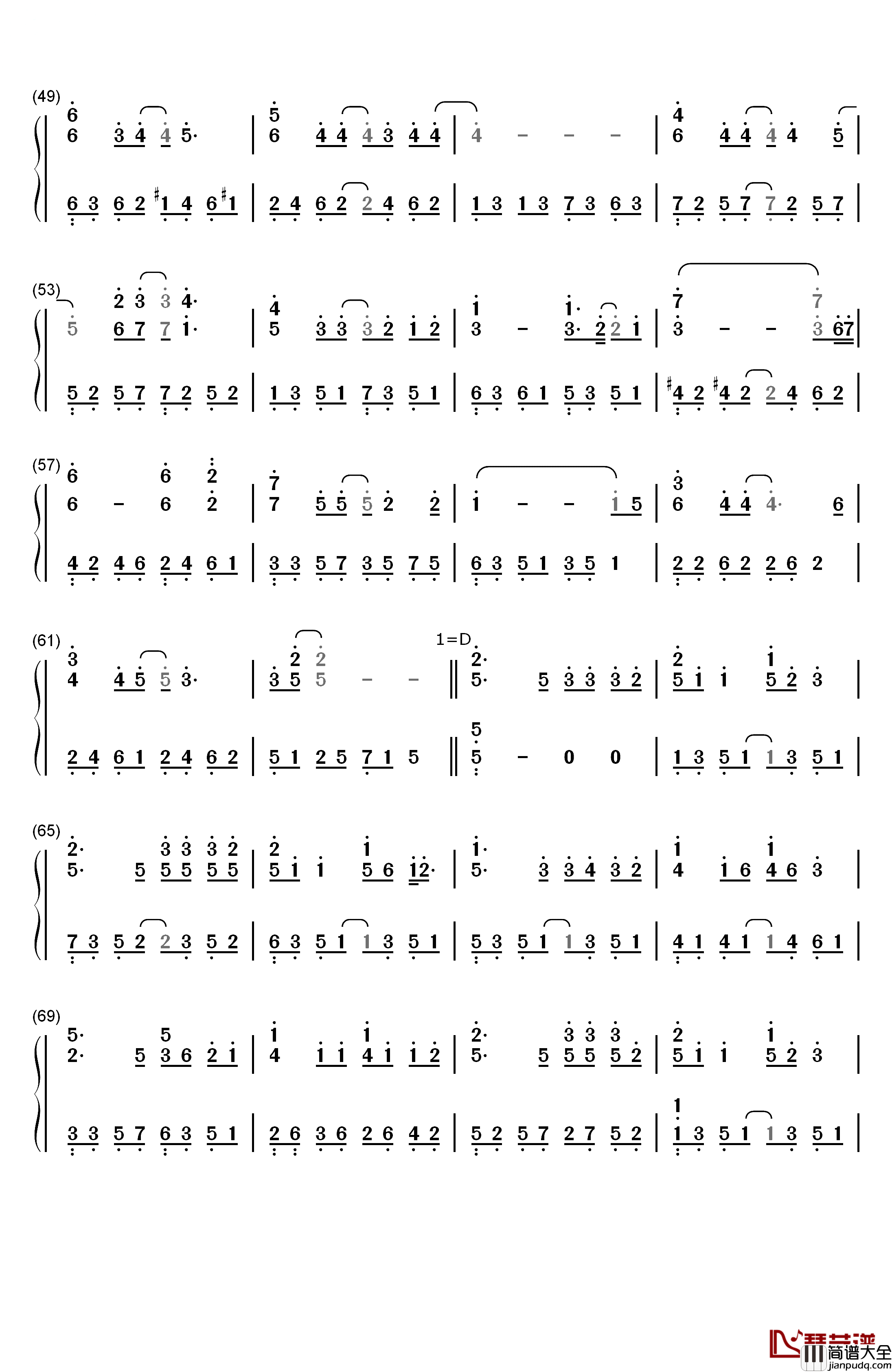 给我一首歌的时间钢琴简谱_数字双手_周杰伦