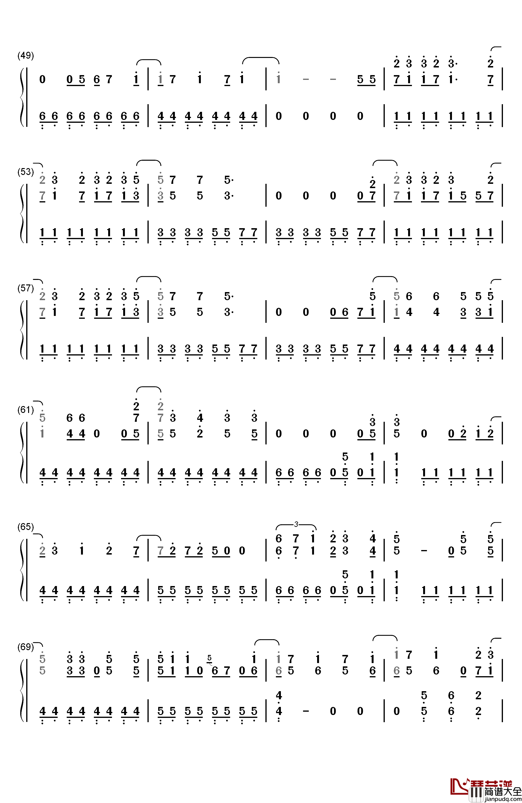 Need_You_Now钢琴简谱_数字双手_Lady_Antebellum