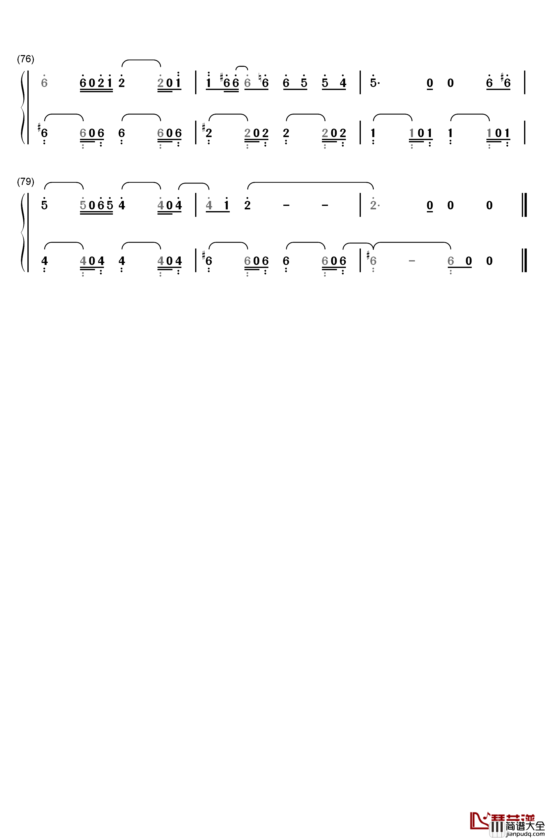 You're_My_Everything钢琴简谱_数字双手_Santa_Esmeralda