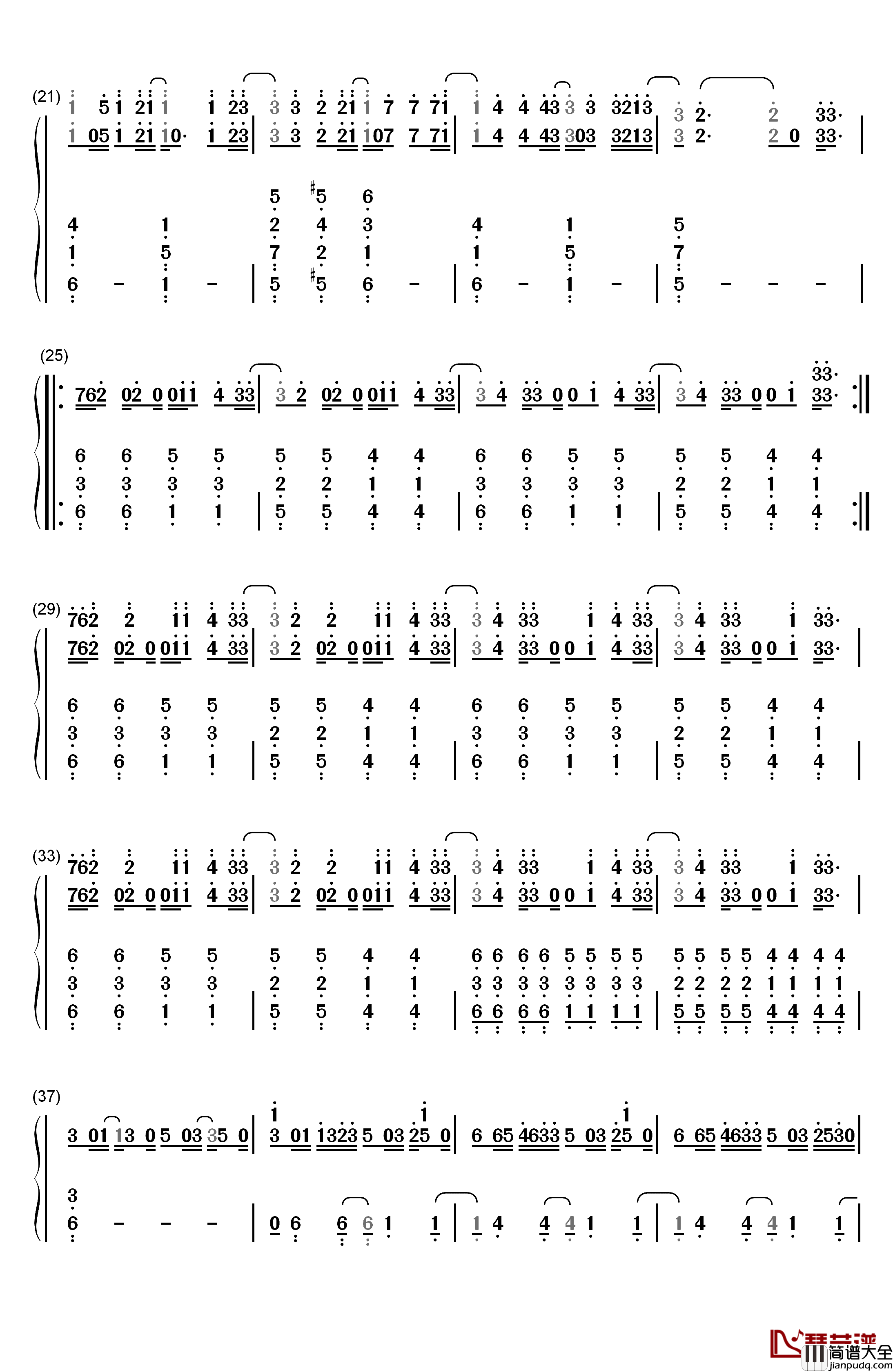 It_Ain't_Me钢琴简谱_数字双手_Selena_Gomez
