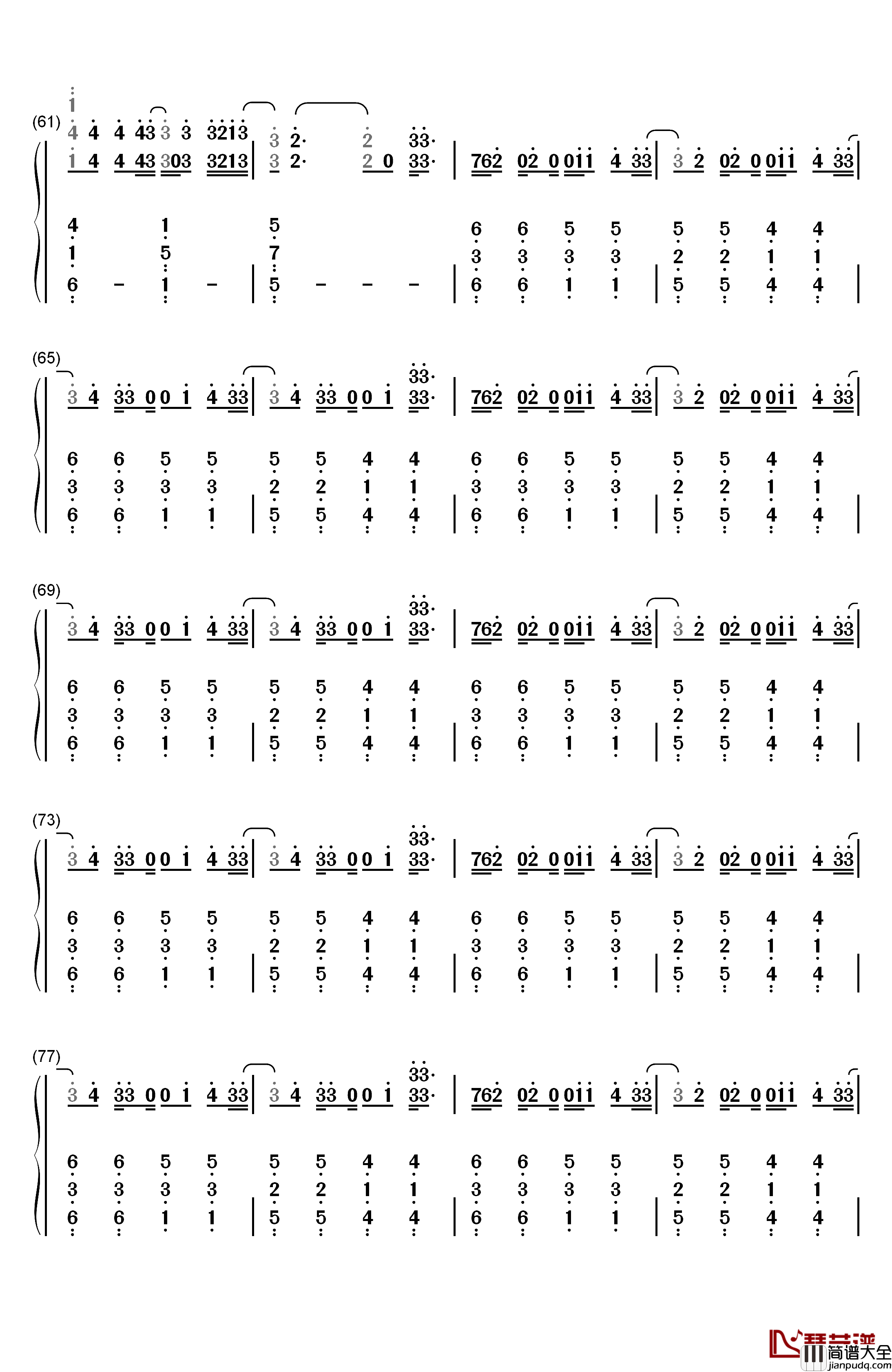 It_Ain't_Me钢琴简谱_数字双手_Selena_Gomez