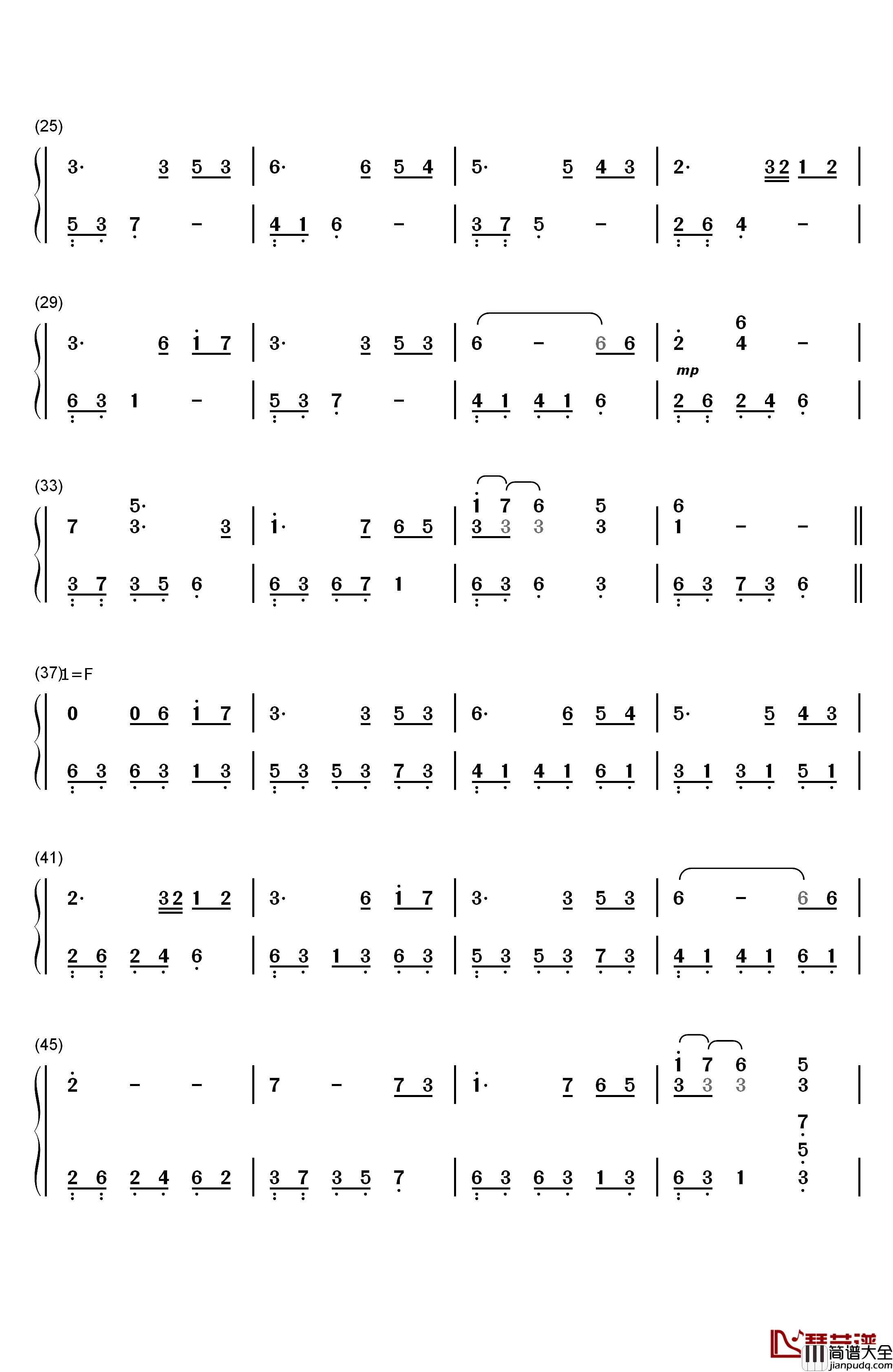A_Time_For_Us钢琴简谱_数字双手_Andy_Williams