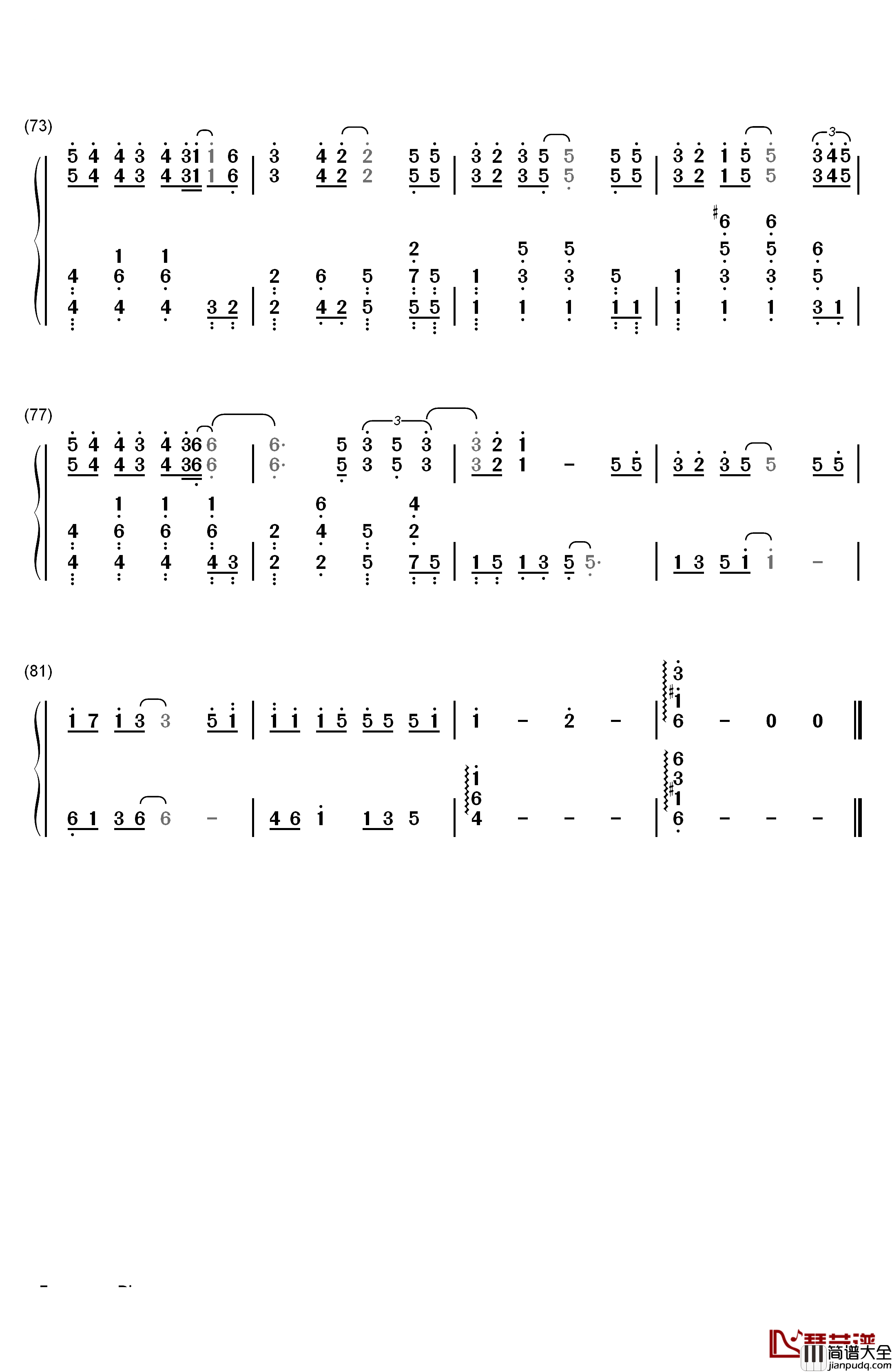 突然想爱你钢琴简谱_数字双手_许茹芸