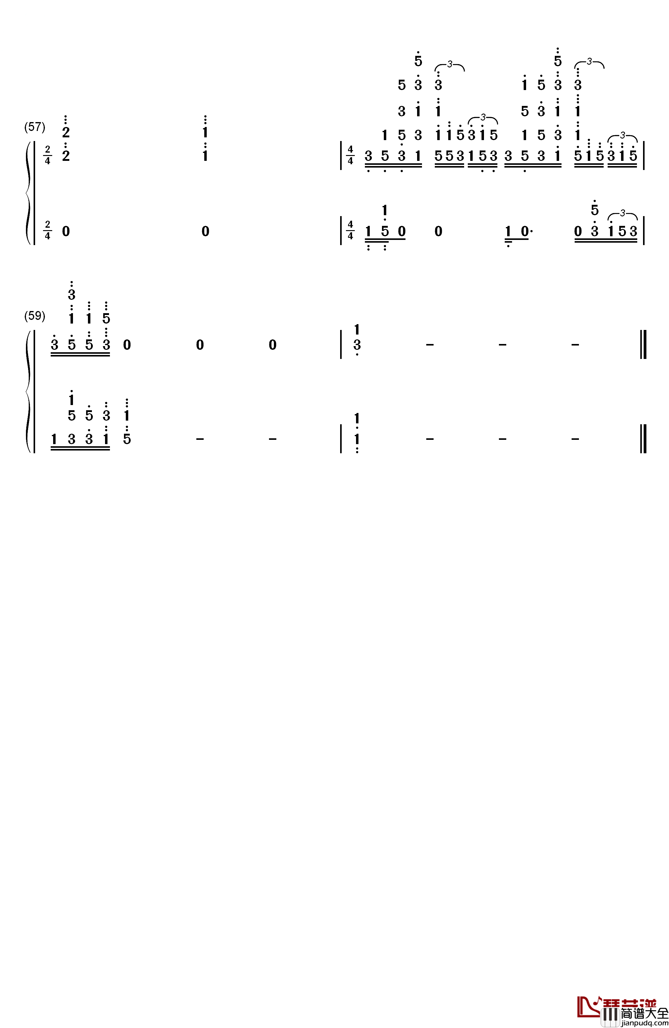 Overfly钢琴简谱_数字双手_春奈露娜