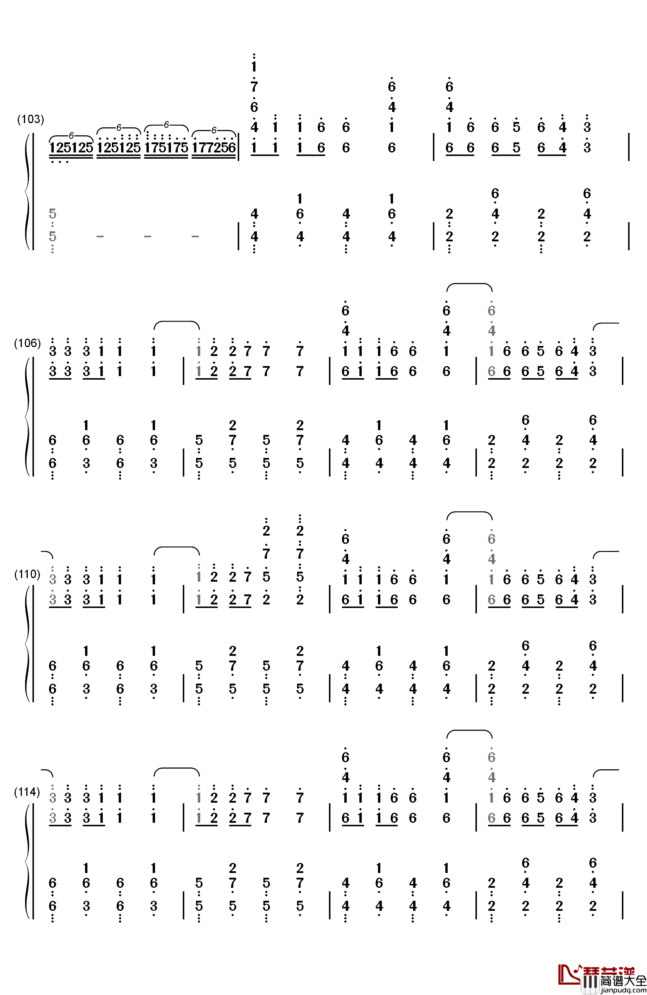 Outside钢琴简谱_数字双手_Calvin_Harris_&_Ellie_Goulding