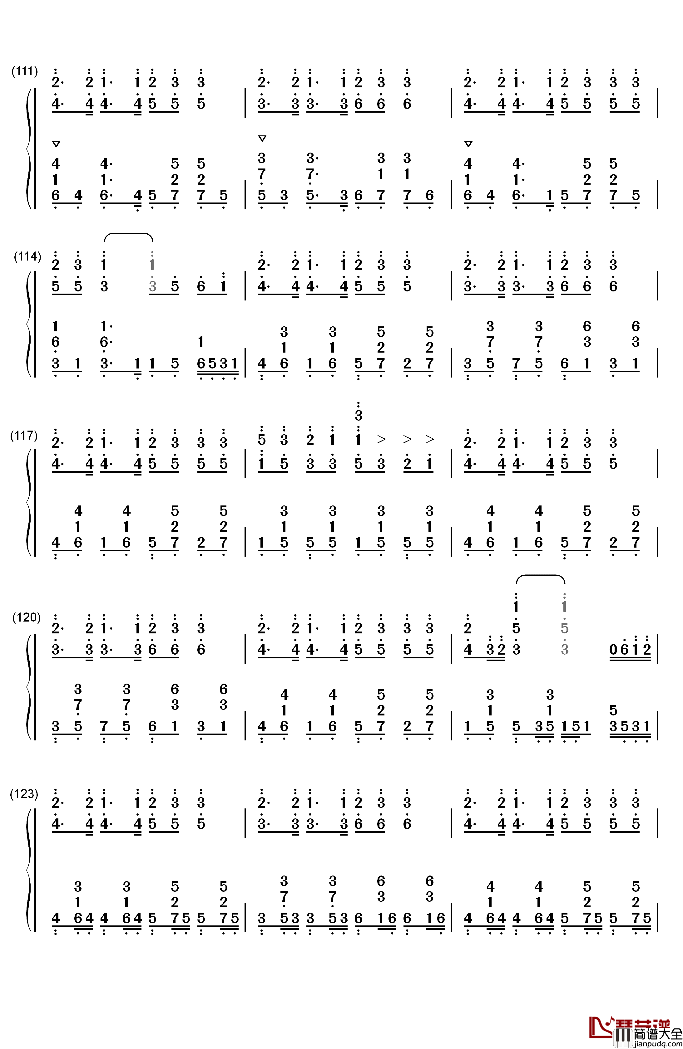 神のまにまに钢琴简谱_数字双手_初音未来_镜音双子_GUMI