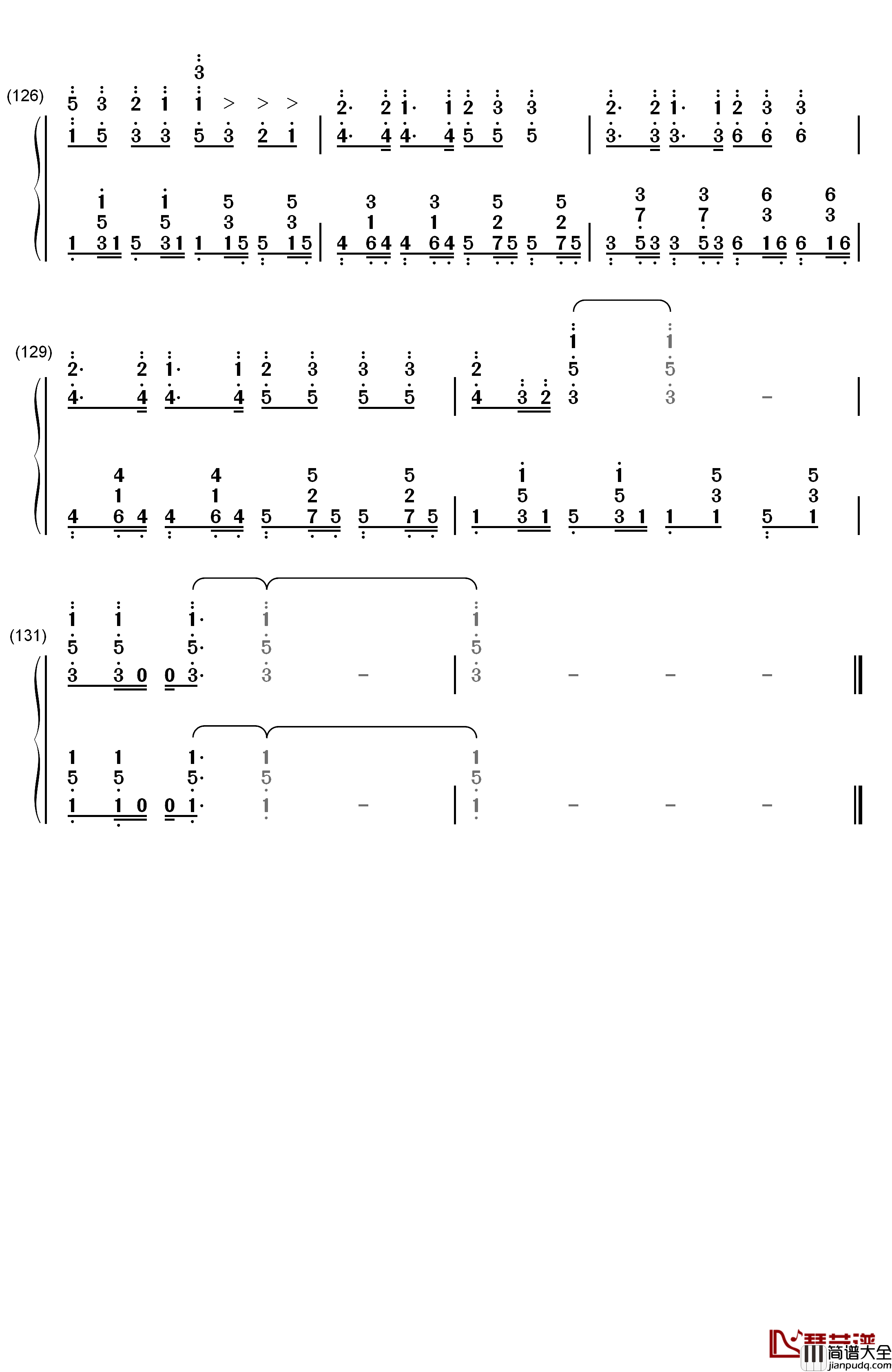 神のまにまに钢琴简谱_数字双手_初音未来_镜音双子_GUMI