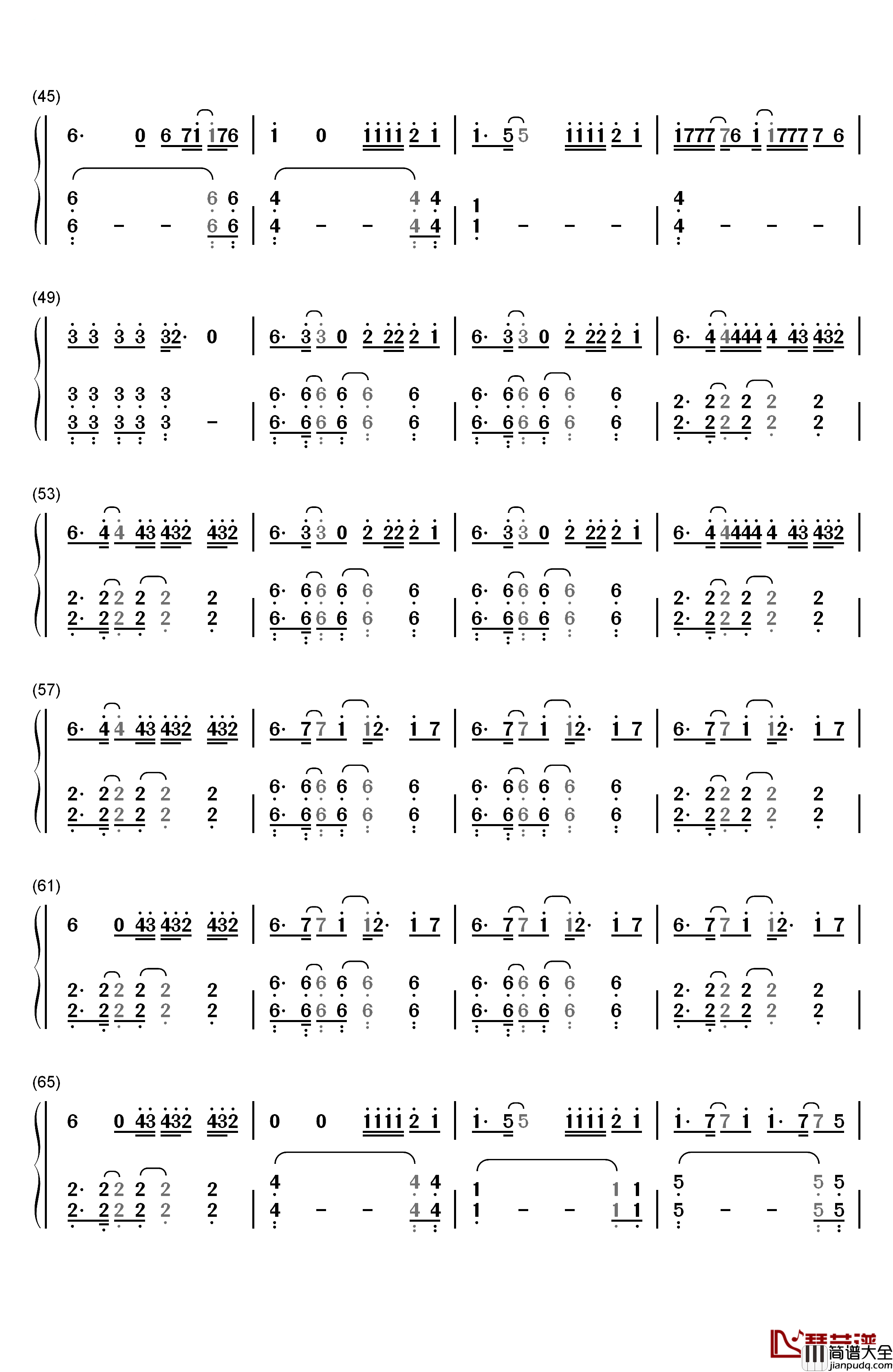 Animal钢琴简谱_数字双手_Alvaro_Soler