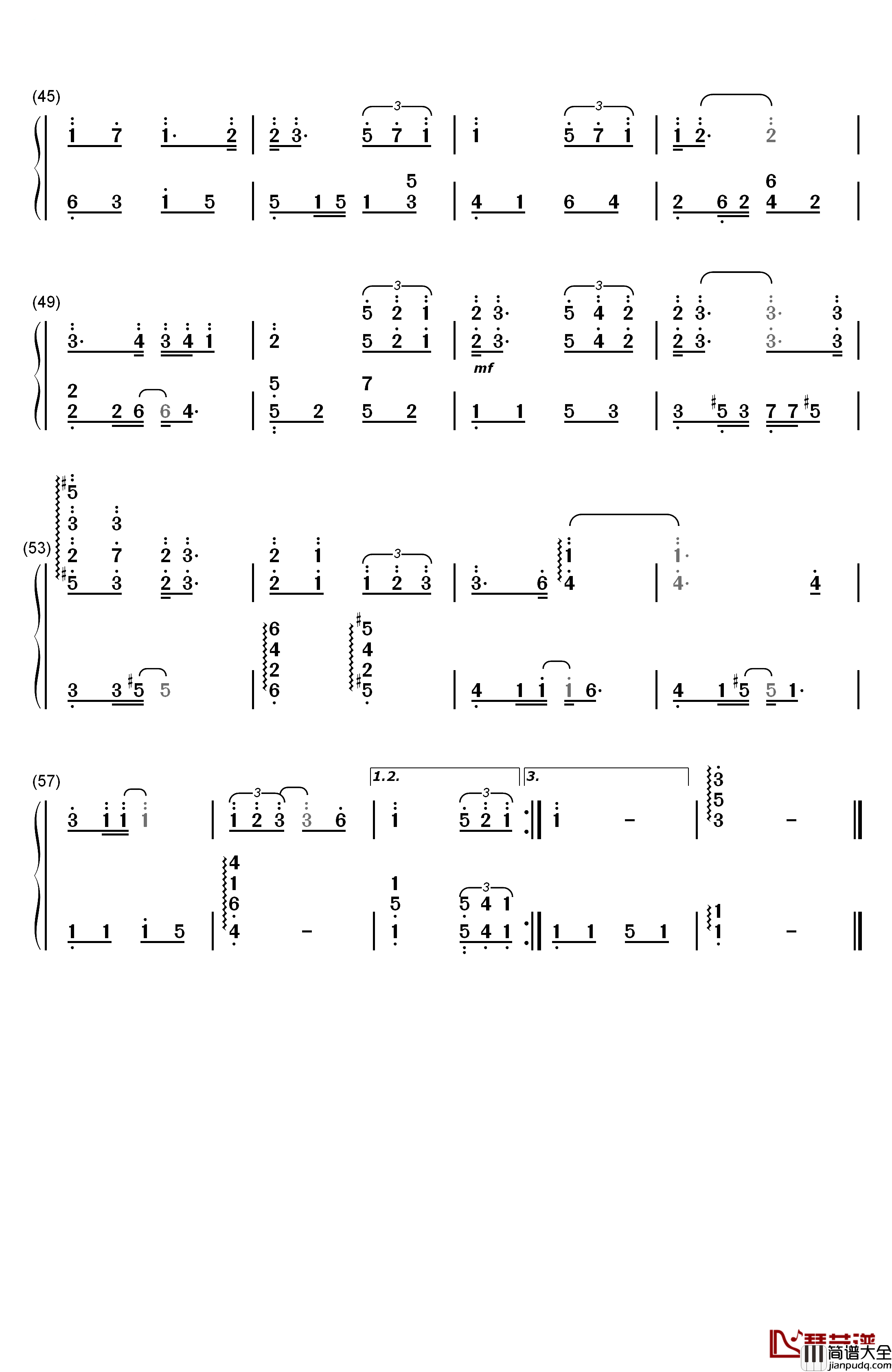 那年夏天钢琴简谱_数字双手_许飞