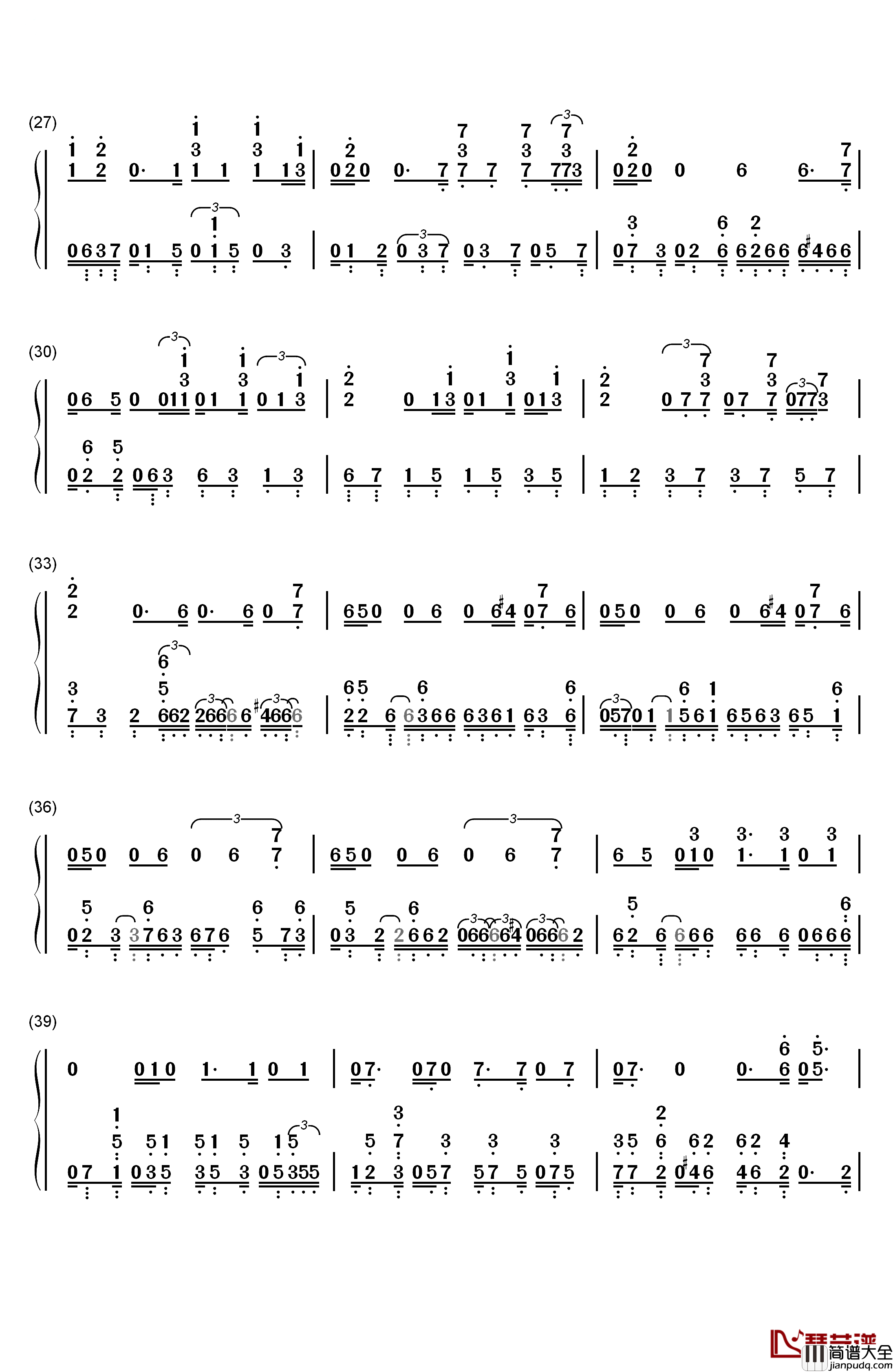 Get_Lucky钢琴简谱_数字双手_Daft_Punk