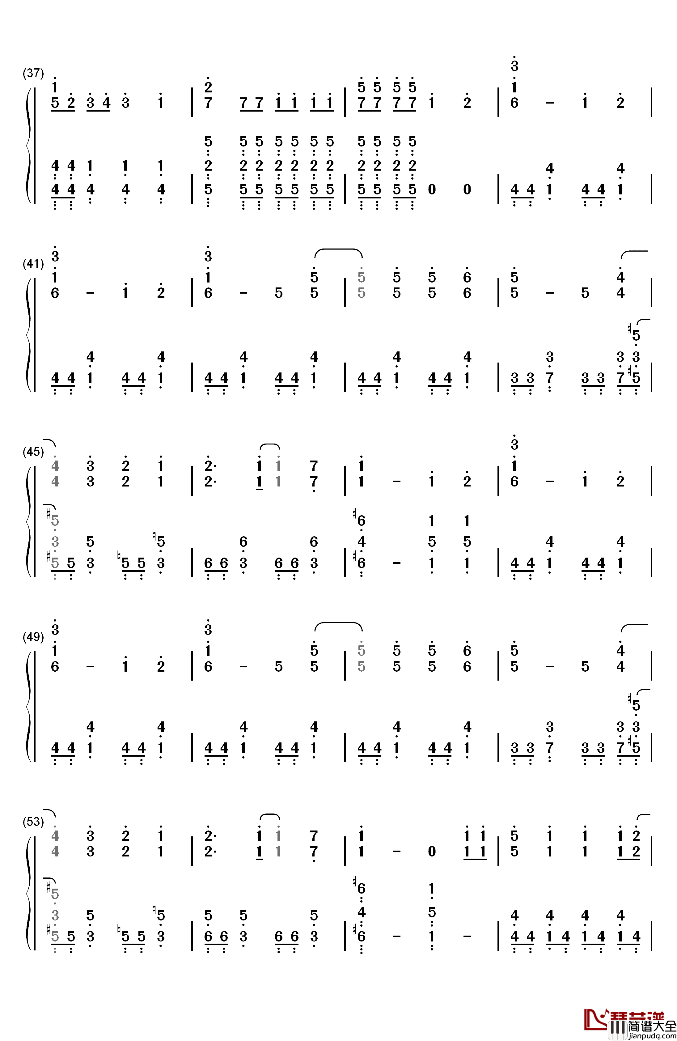 カナデアイ钢琴简谱_数字双手_イトヲカシ(伊东歌词太郎)