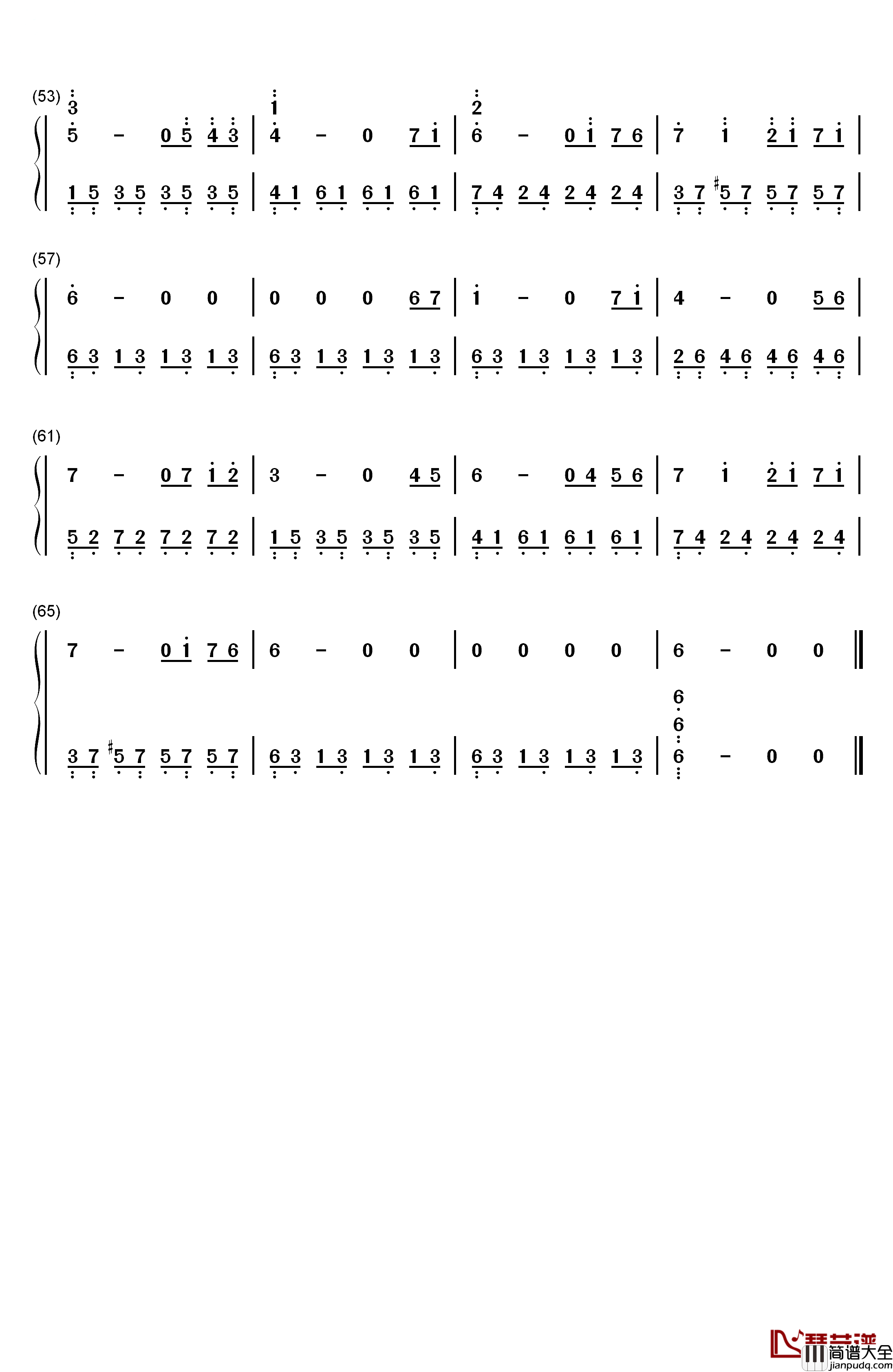 Into_The_Rain钢琴简谱_数字双手_East_Root