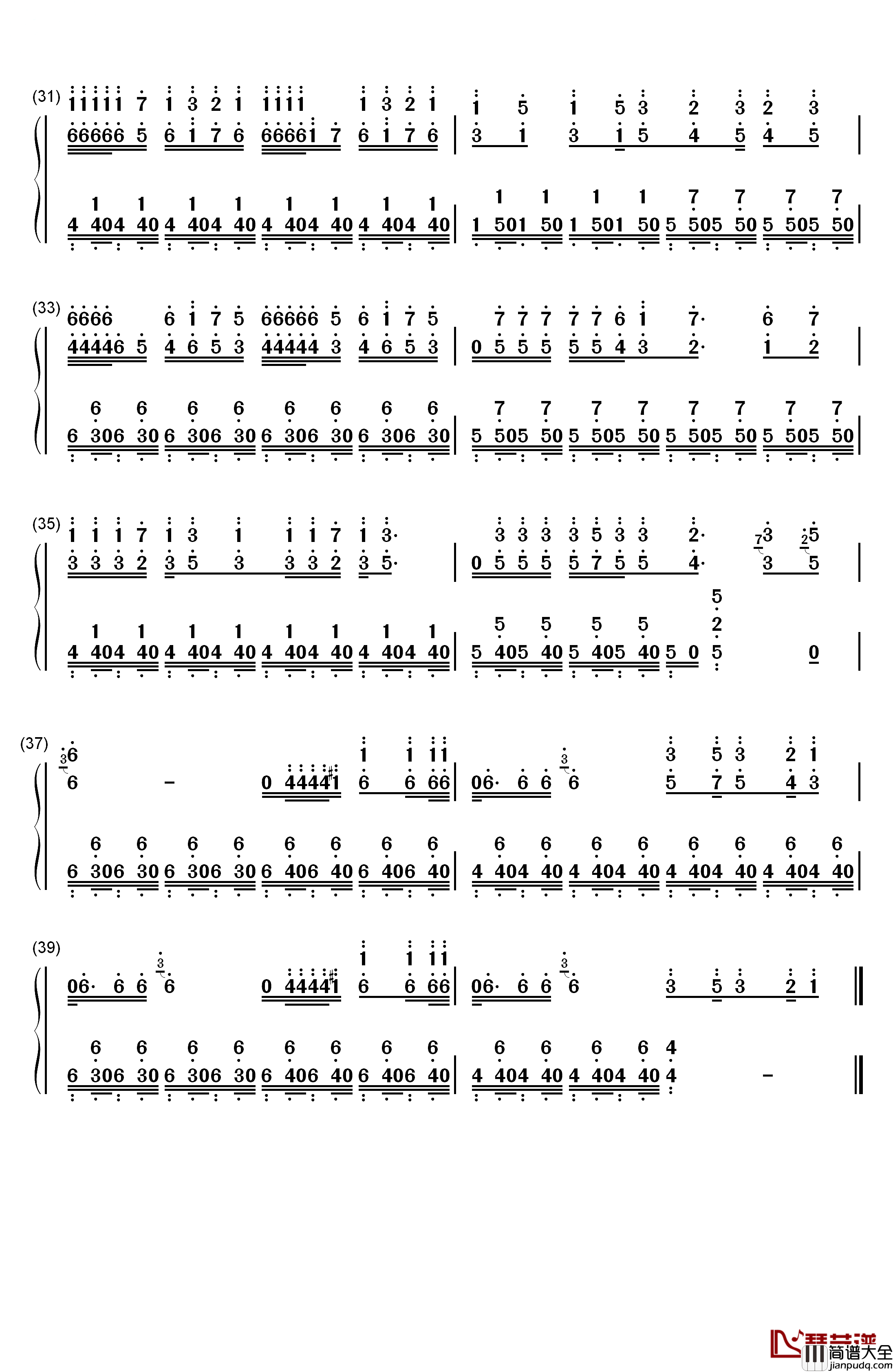 Lovey_Dovey钢琴简谱_数字双手_T_ara