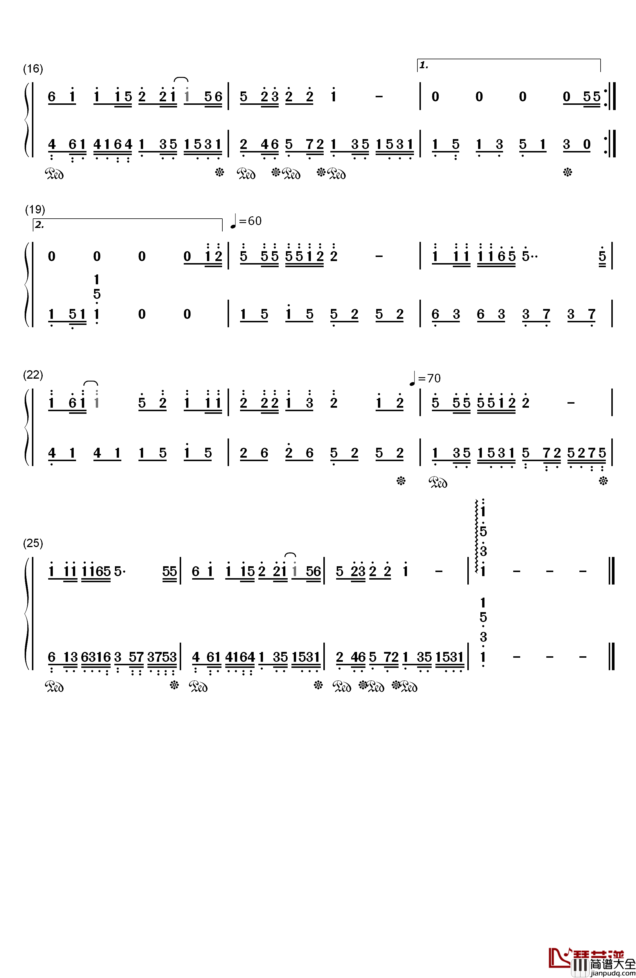 我就静静地看着你装逼钢琴简谱_数字双手_小缘