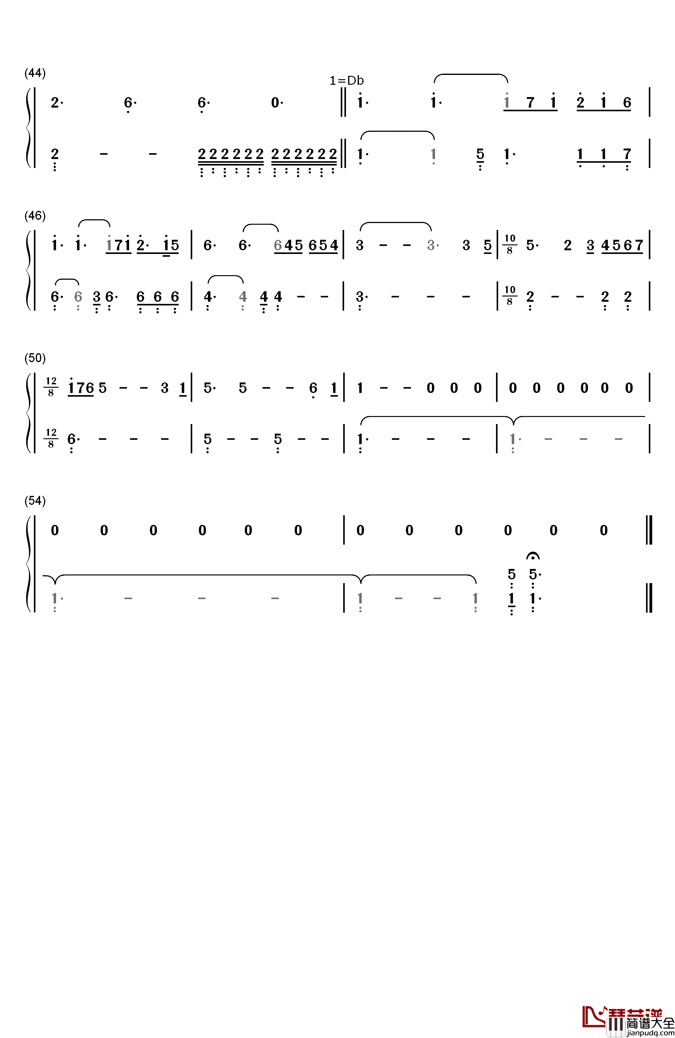 Memory钢琴简谱_数字双手_Grizabella