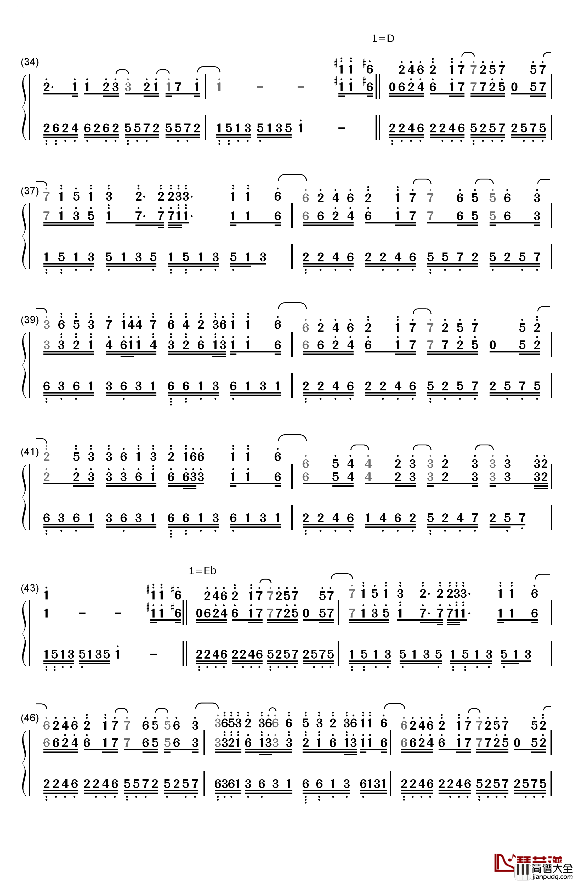 I_Just_Called_to_Say_I_Love_You钢琴简谱_数字双手_Stevie_Wonder