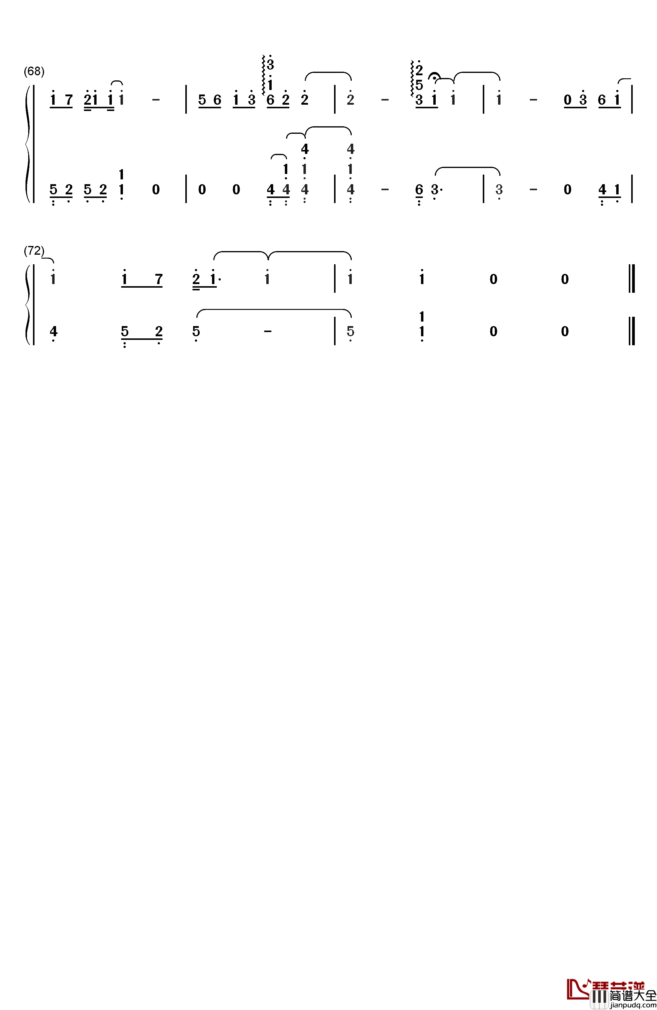 梦钢琴简谱_数字双手_王博文
