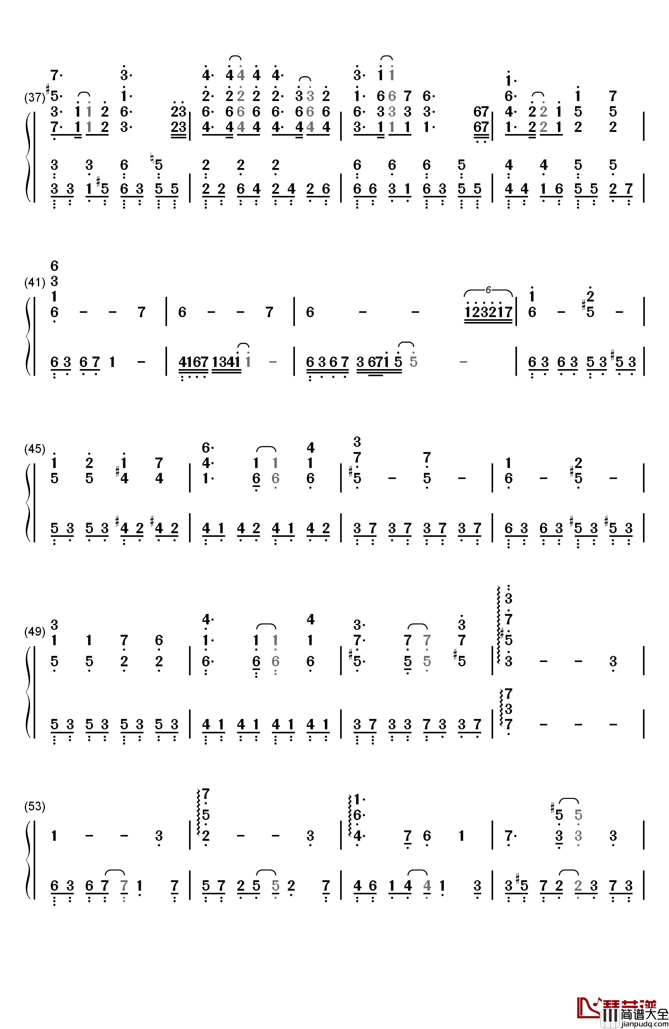 葬歌钢琴简谱_数字双手_洛天依_言和