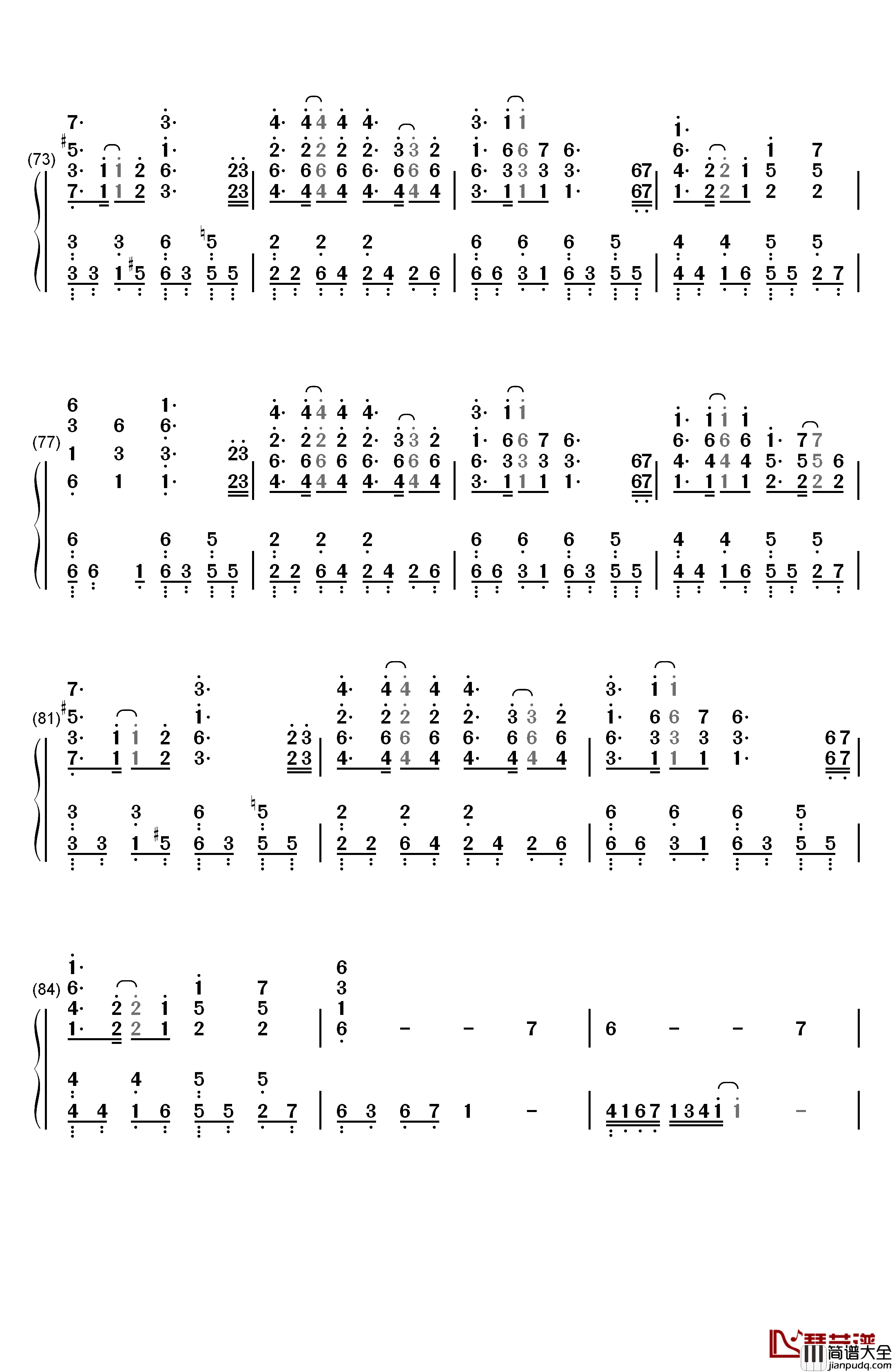 葬歌钢琴简谱_数字双手_洛天依_言和