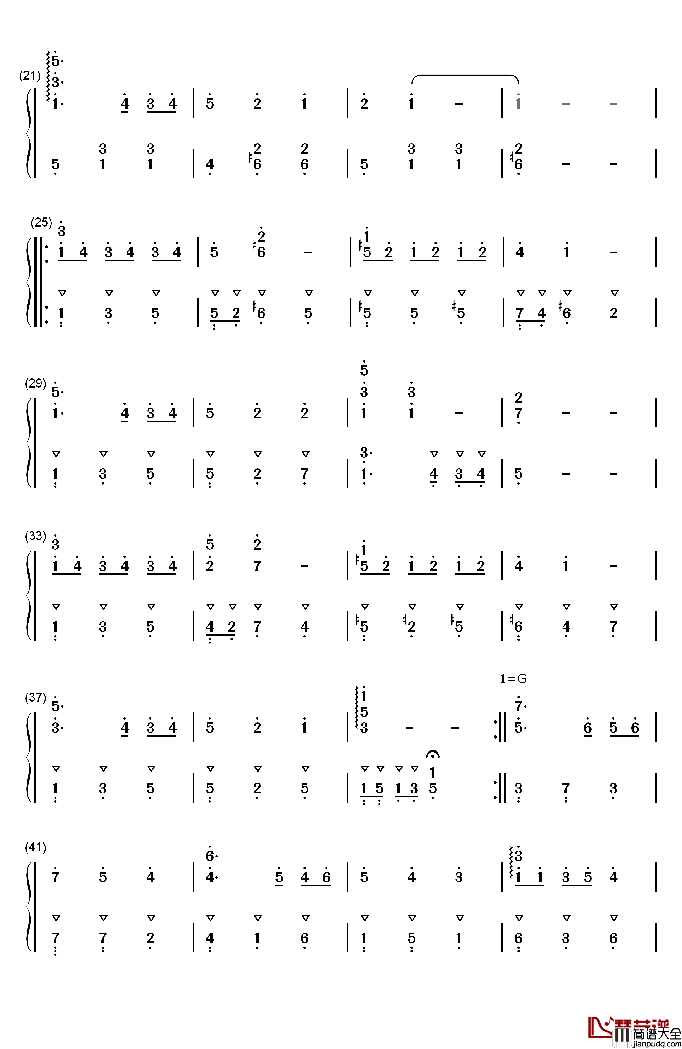 路过蜻蜓钢琴简谱_数字双手_张国荣