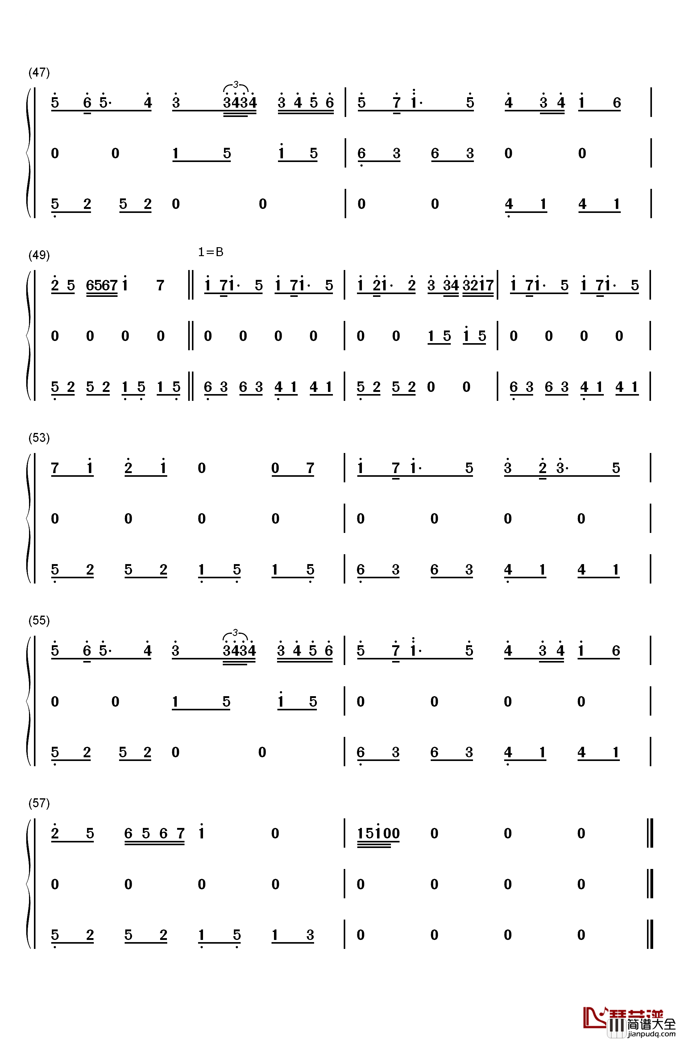 夕月奏钢琴简谱_数字双手_夕月奏