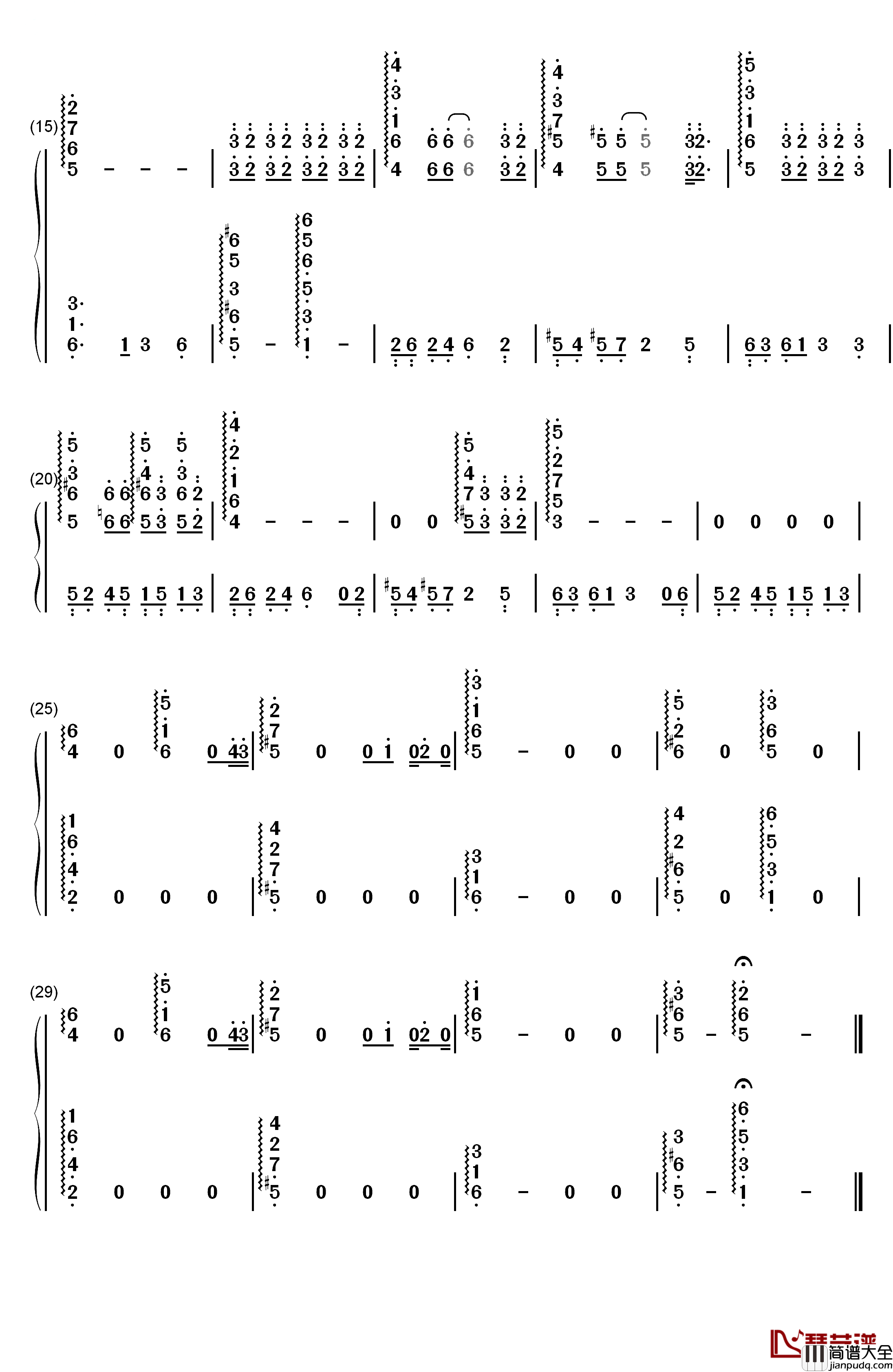 Fake_Love钢琴简谱_数字双手_Drake