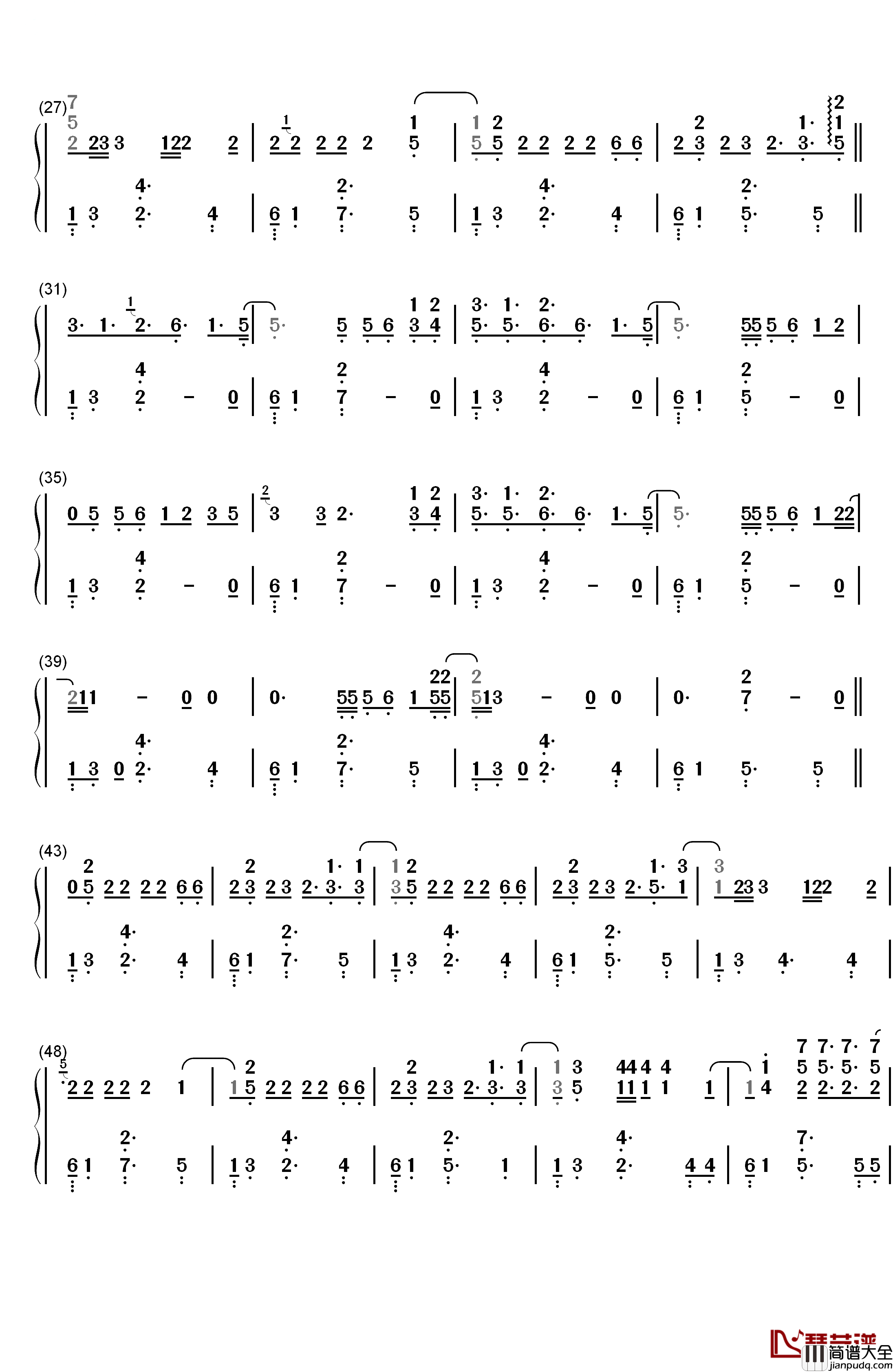 Starving钢琴简谱_数字双手_Hailee_Steinfeld