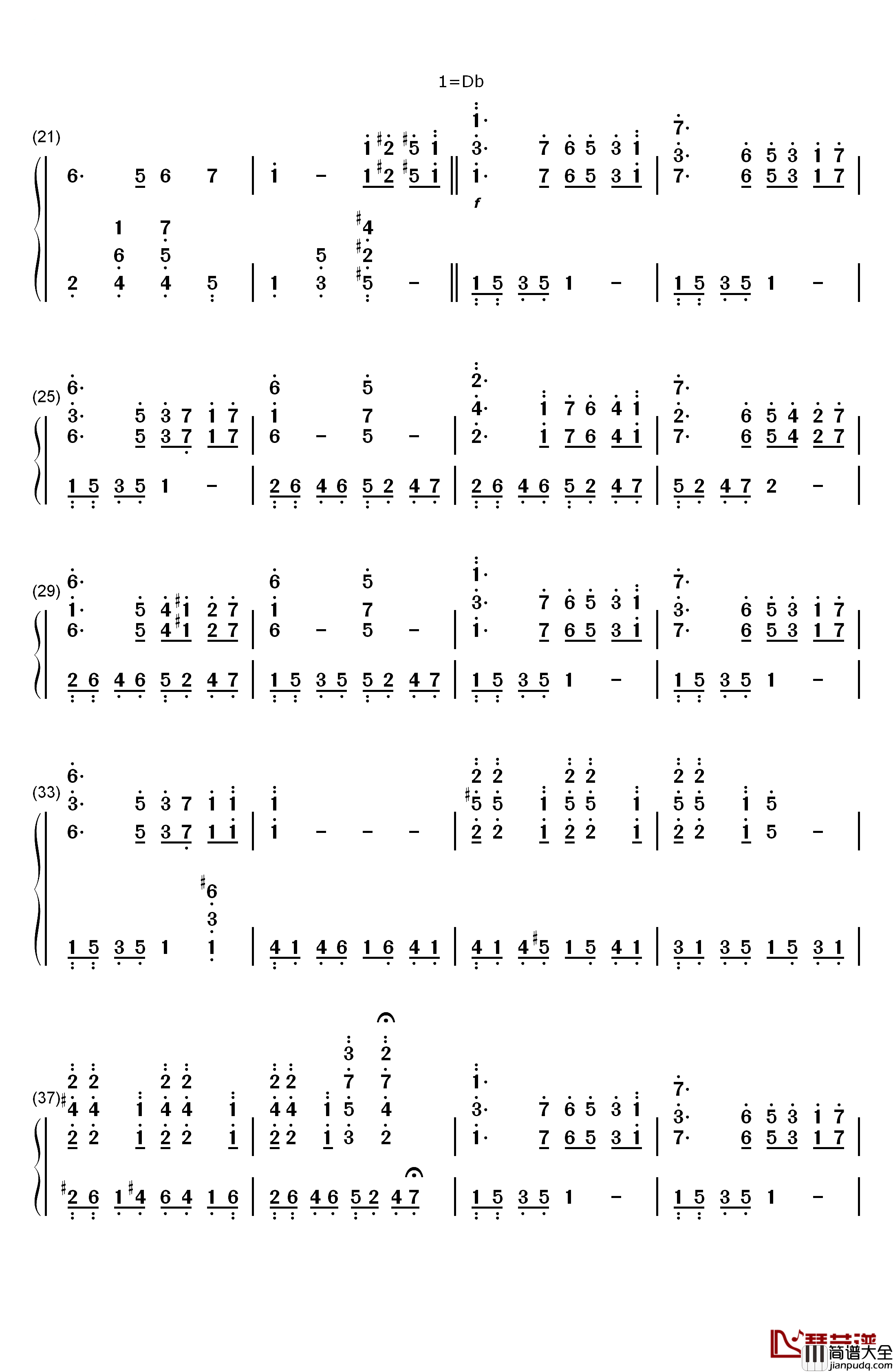 La_Vie_En_Rose钢琴简谱_数字双手_Edith_Piaf