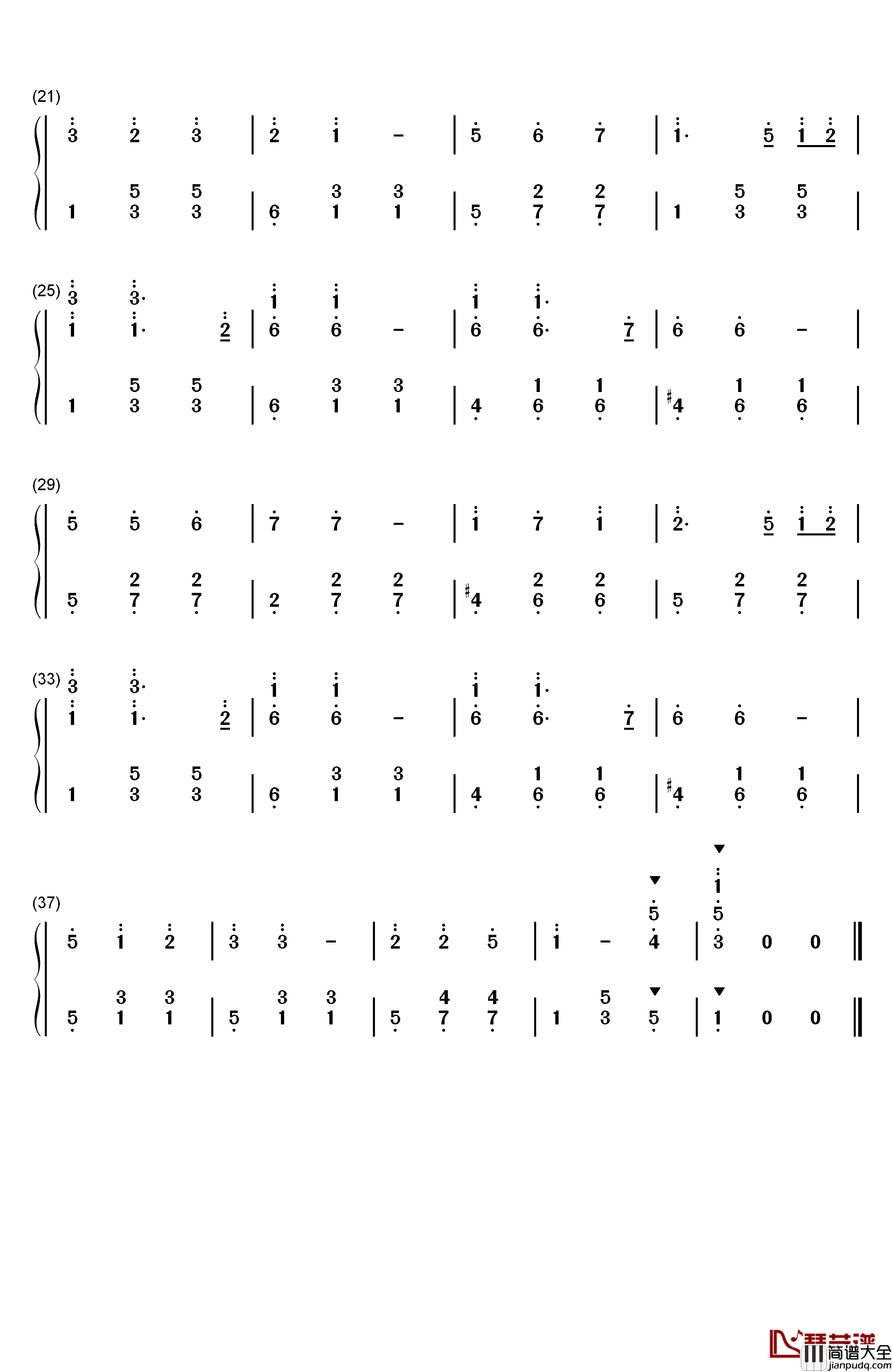 我们多么幸福钢琴简谱_数字双手_郑律成