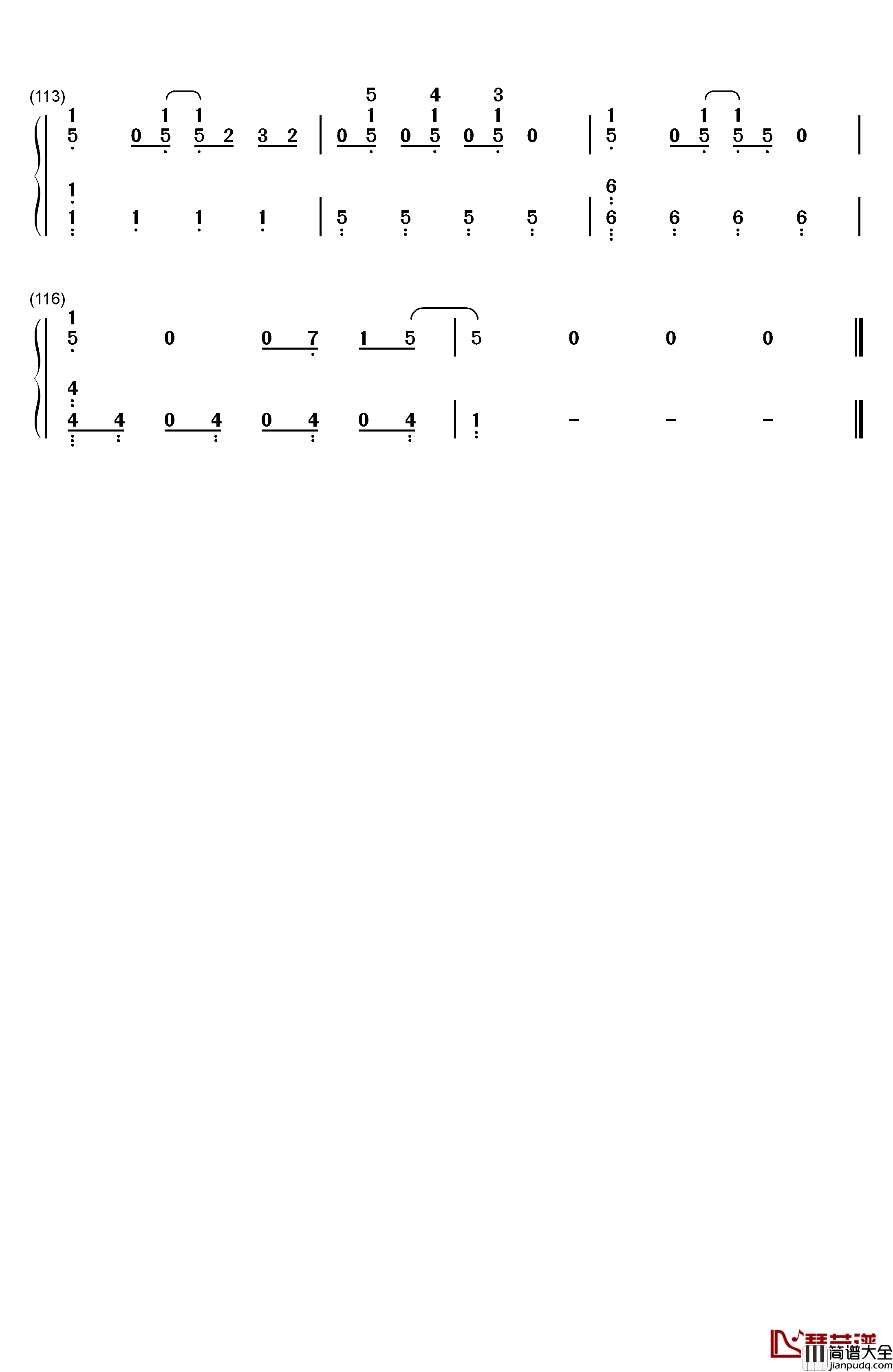 Love_Song_钢琴简谱_数字双手_BigBang
