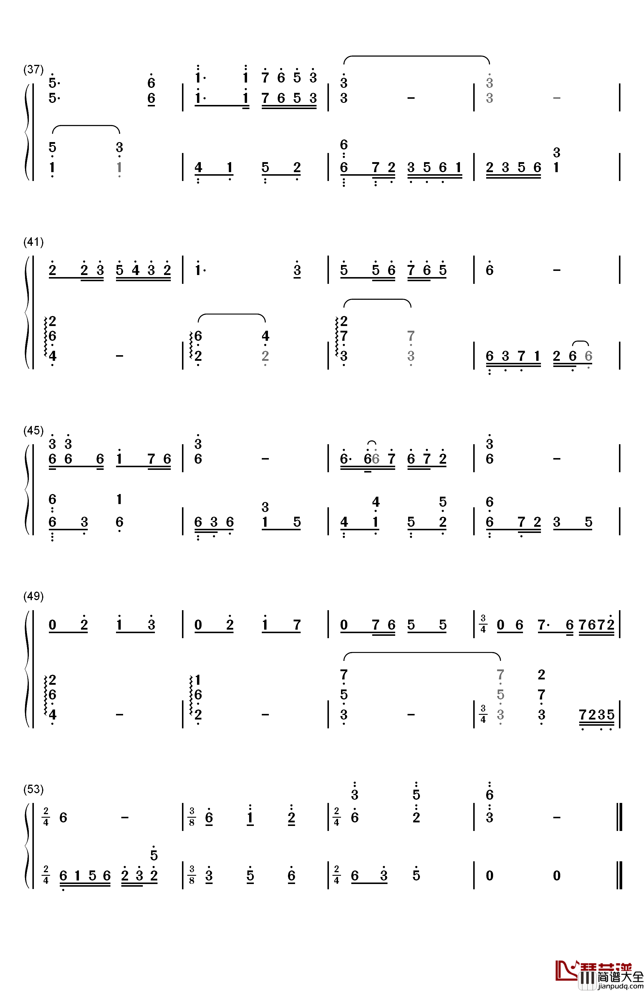 五百年桑田沧海钢琴简谱_数字双手_郁钧剑