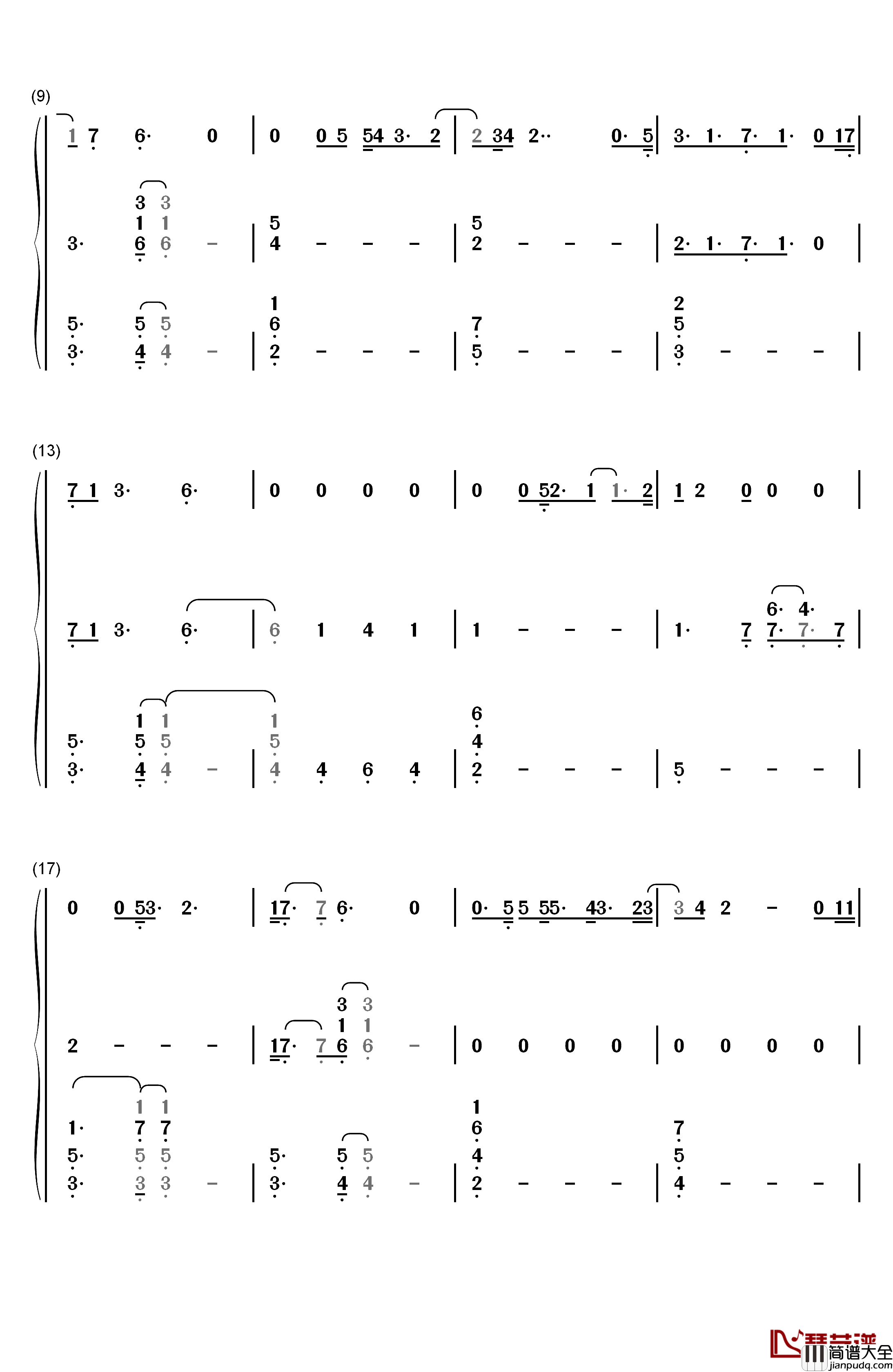 Gravity钢琴简谱_数字双手_Sara_Bareilles