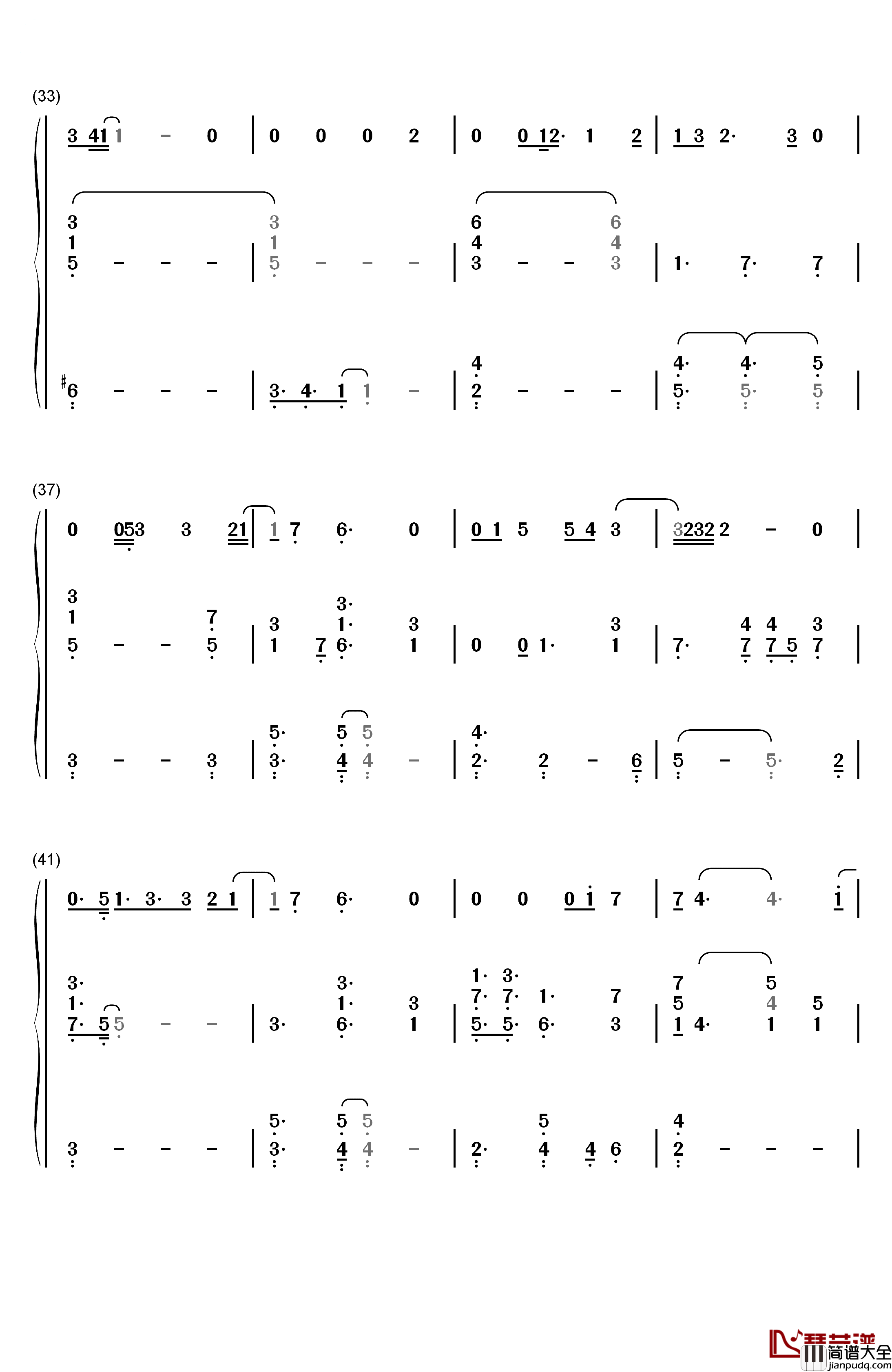 Gravity钢琴简谱_数字双手_Sara_Bareilles