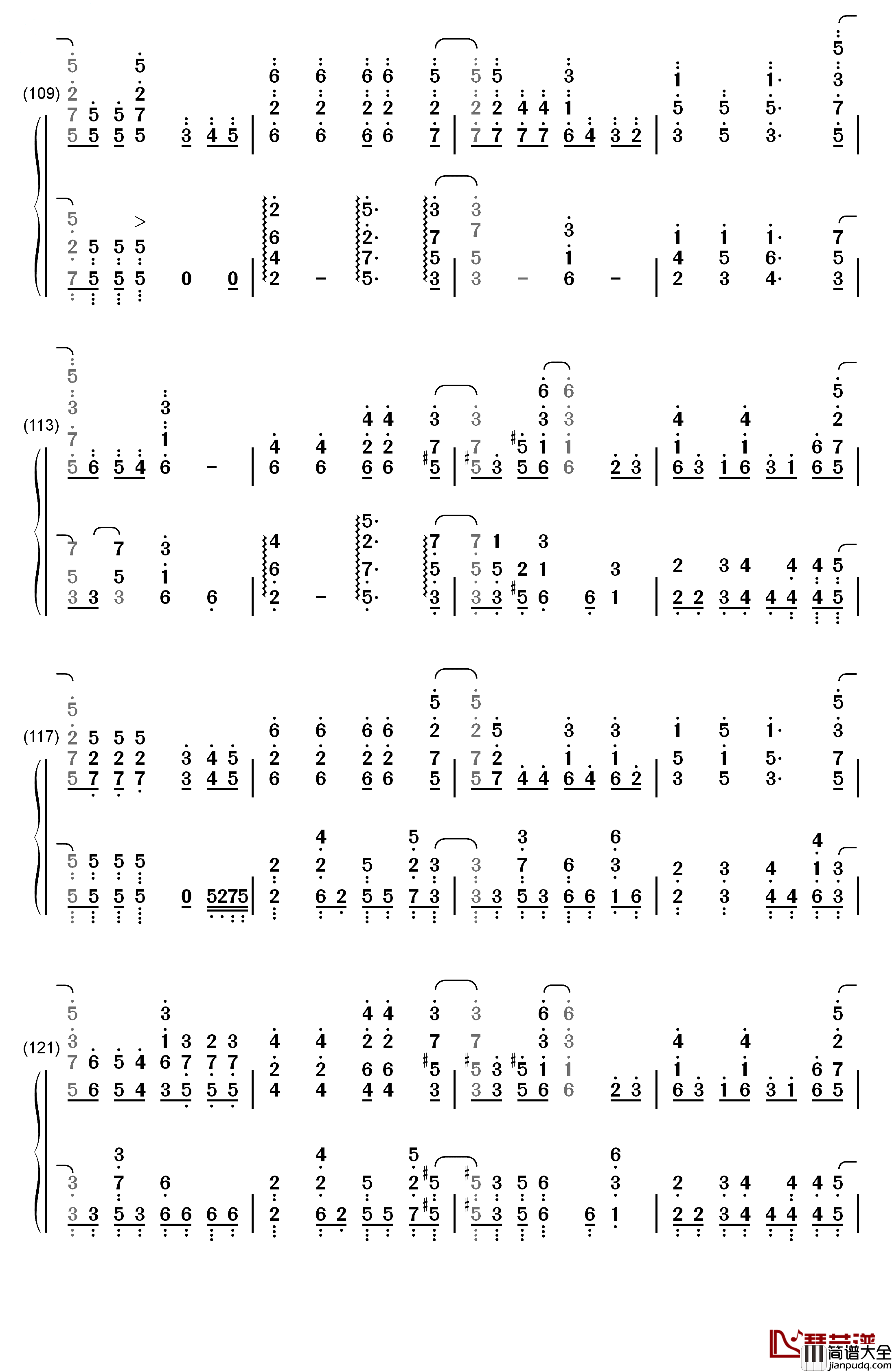 Daydream_Cafe钢琴简谱_数字双手_Petit_Rabbit's