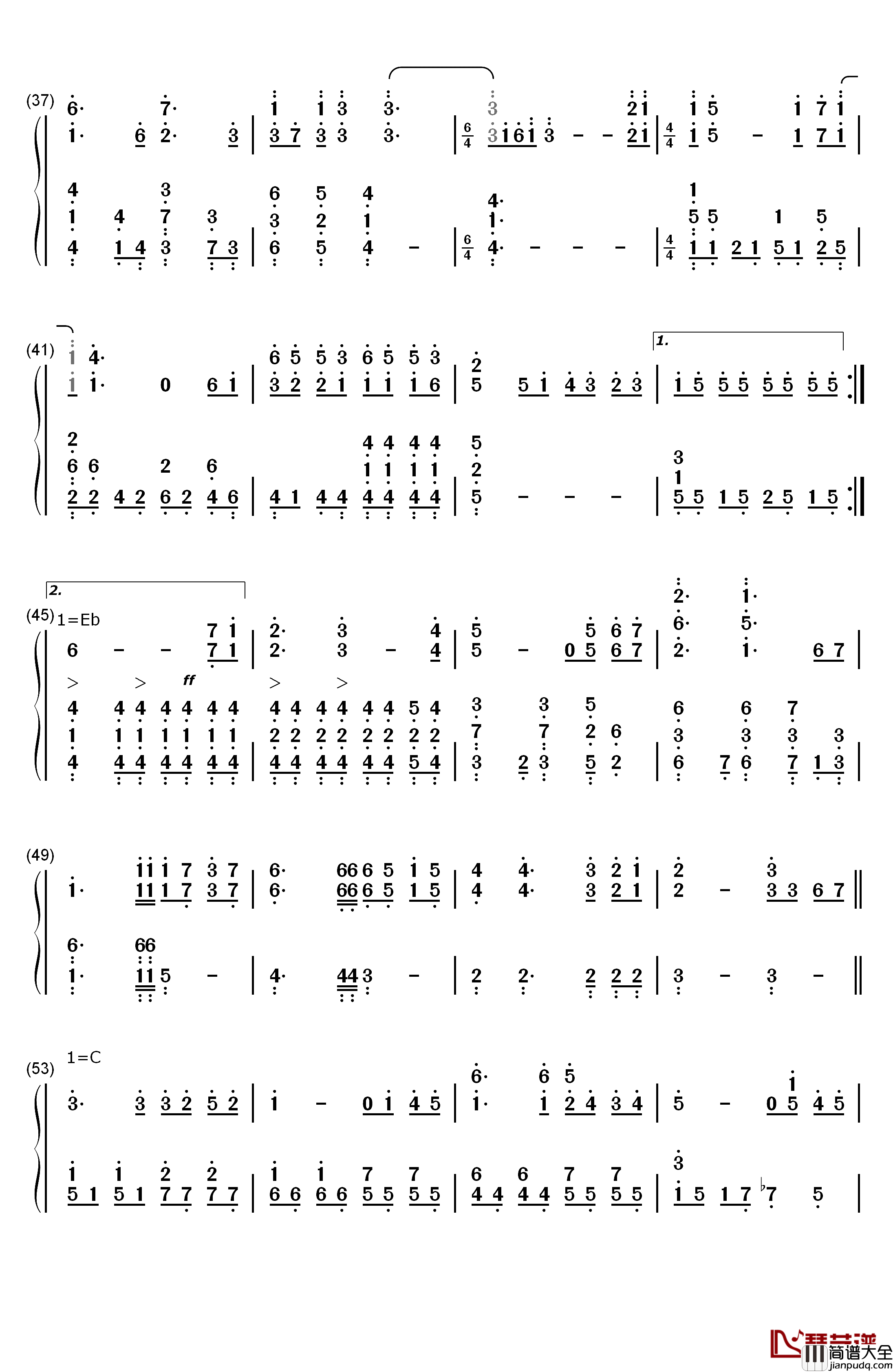 流着泪微笑钢琴简谱_数字双手_SNH48