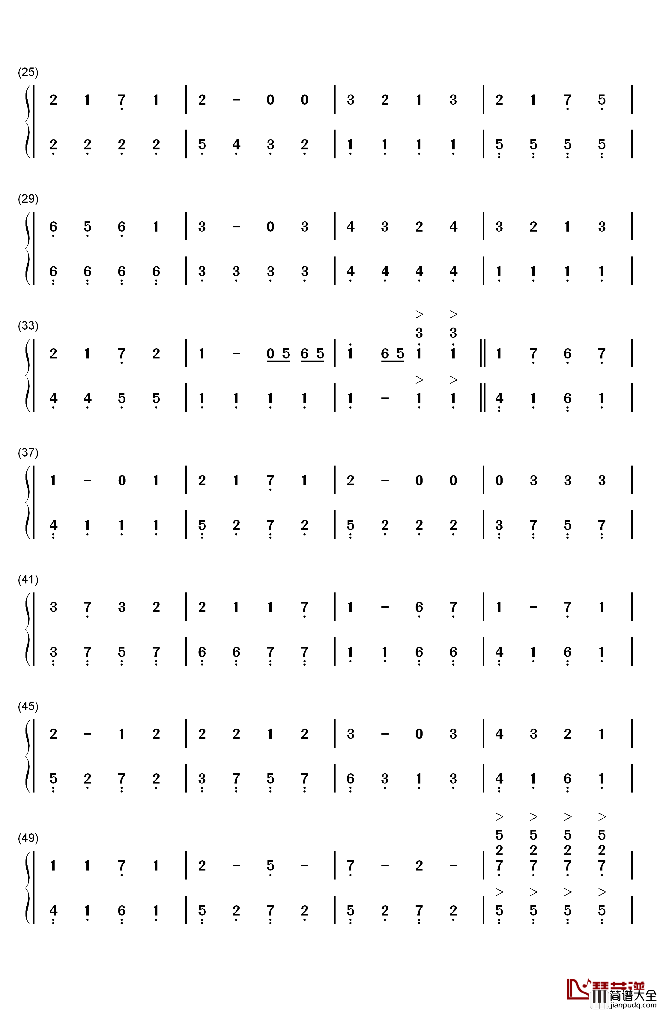 青春的约定钢琴简谱_数字双手_SNH48