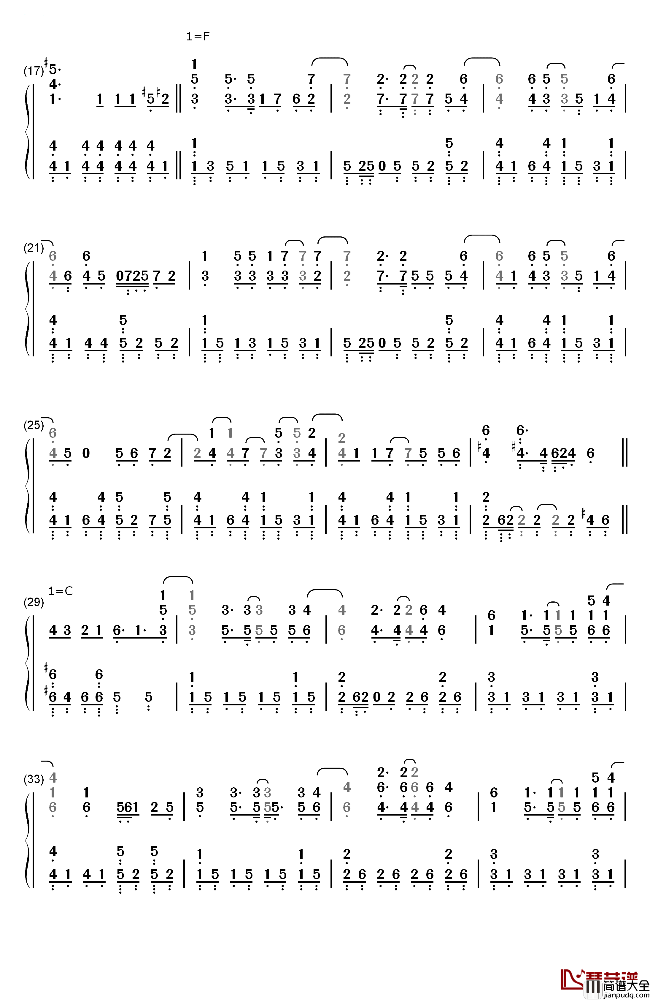 Just_Wanna_Be_With_You钢琴简谱_数字双手_歌舞青春3