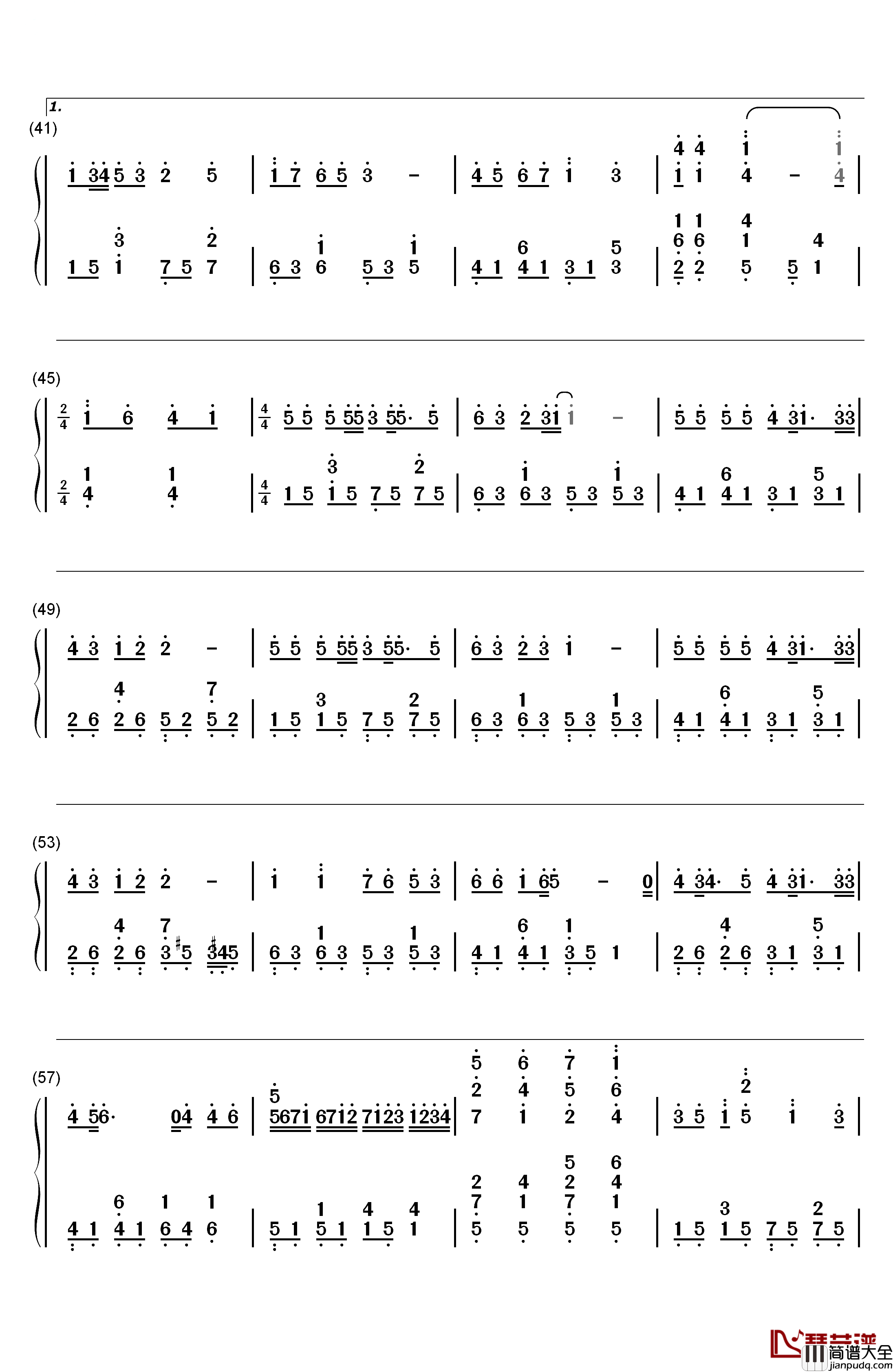 遥远的彼岸钢琴简谱_数字双手_SNH48