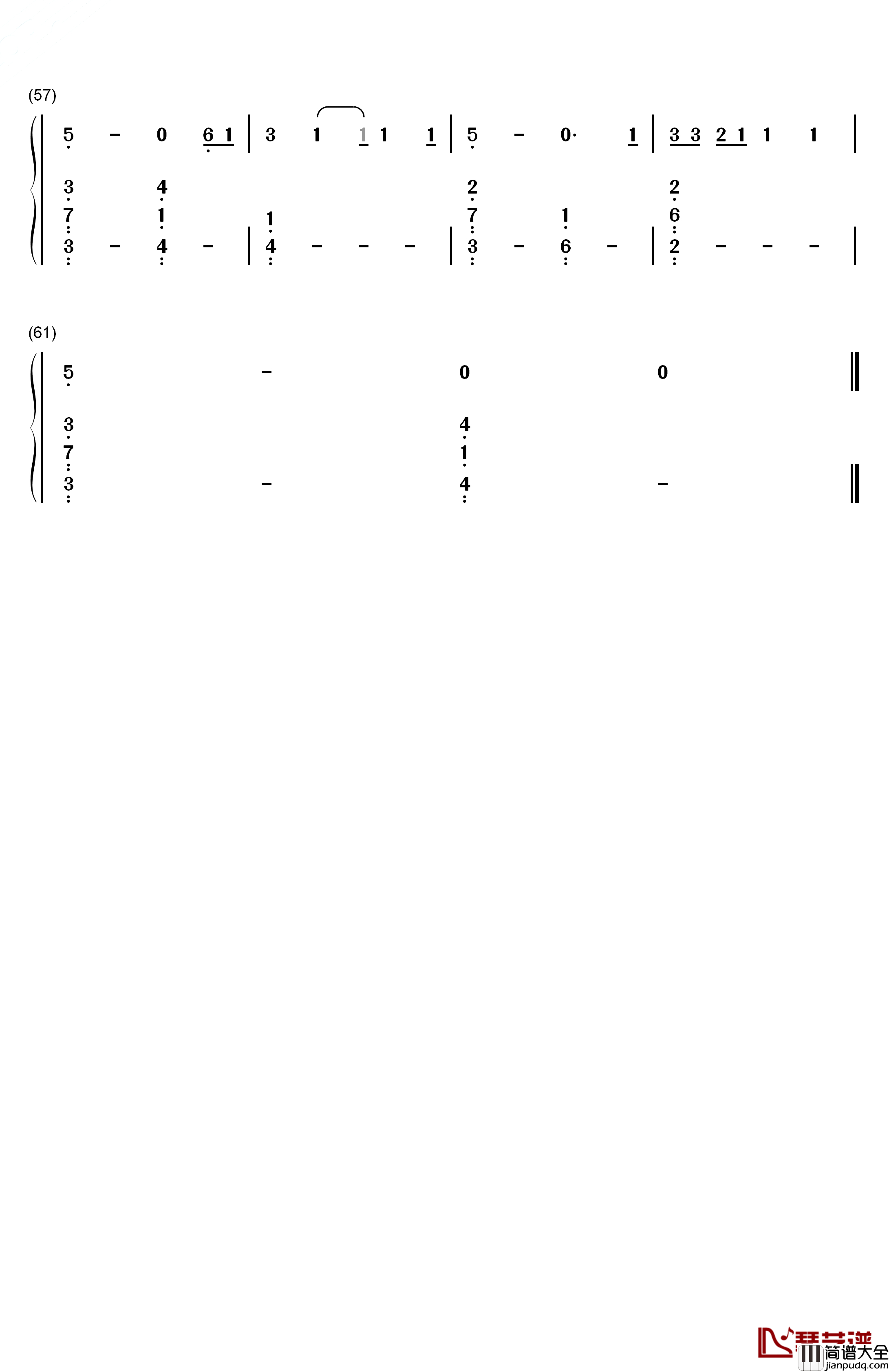 Slide钢琴简谱_数字双手_Calvin_Harris