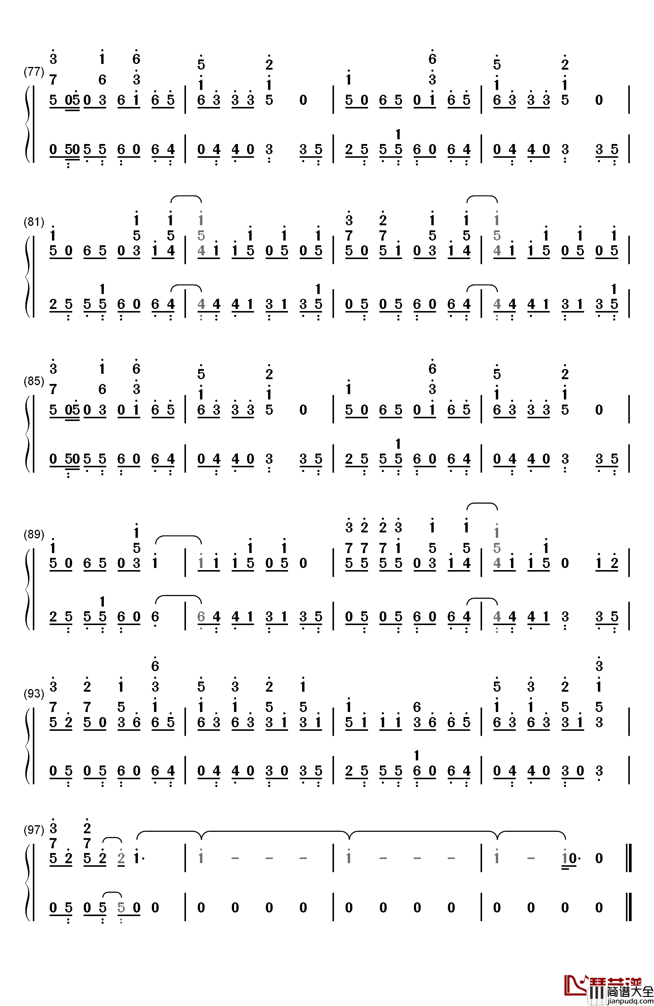 Cut_To_The_Feeling钢琴简谱_数字双手_Carly_Rae_Jepsen