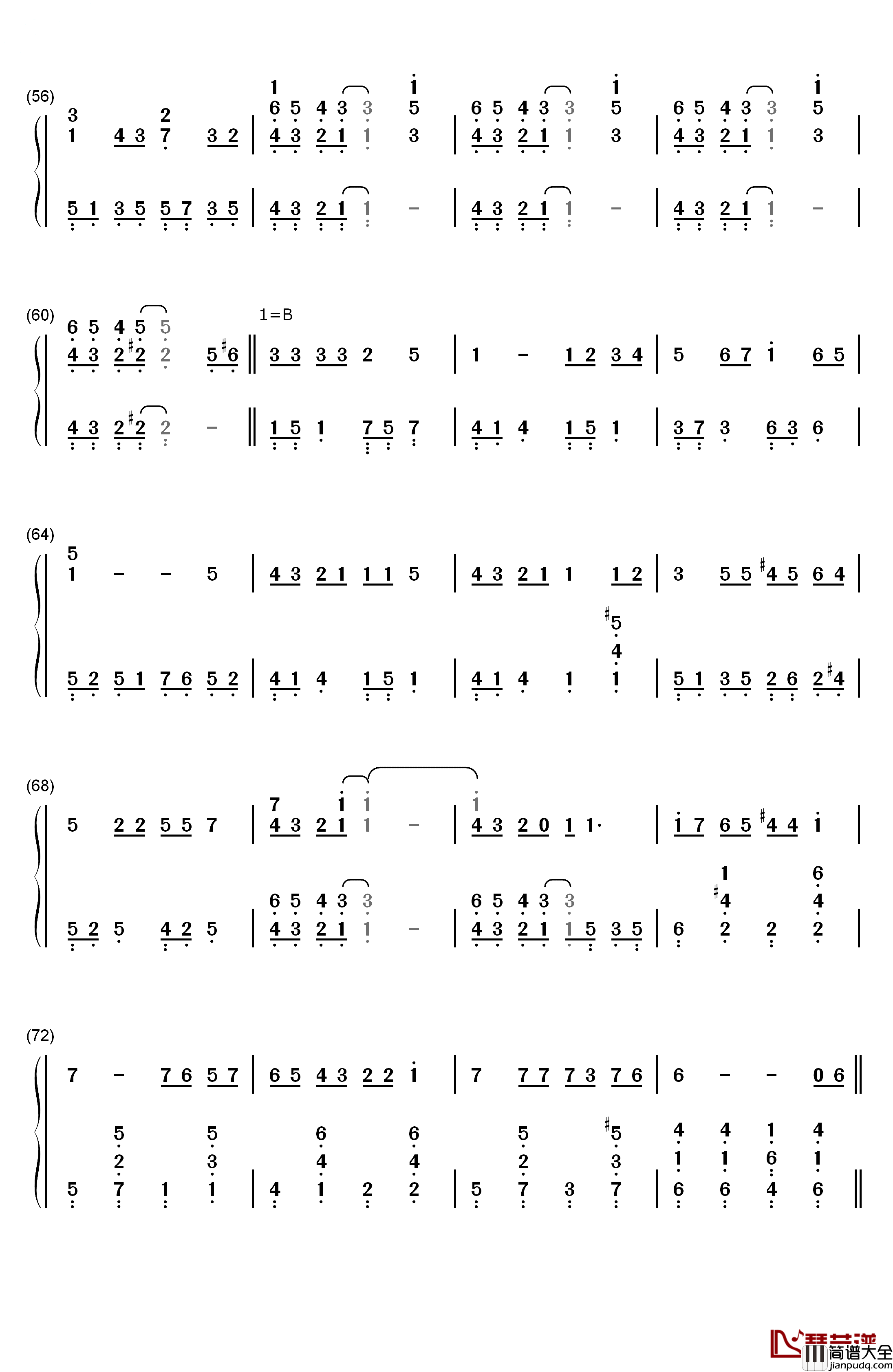 Butterfly钢琴简谱_数字双手_木村KAELA