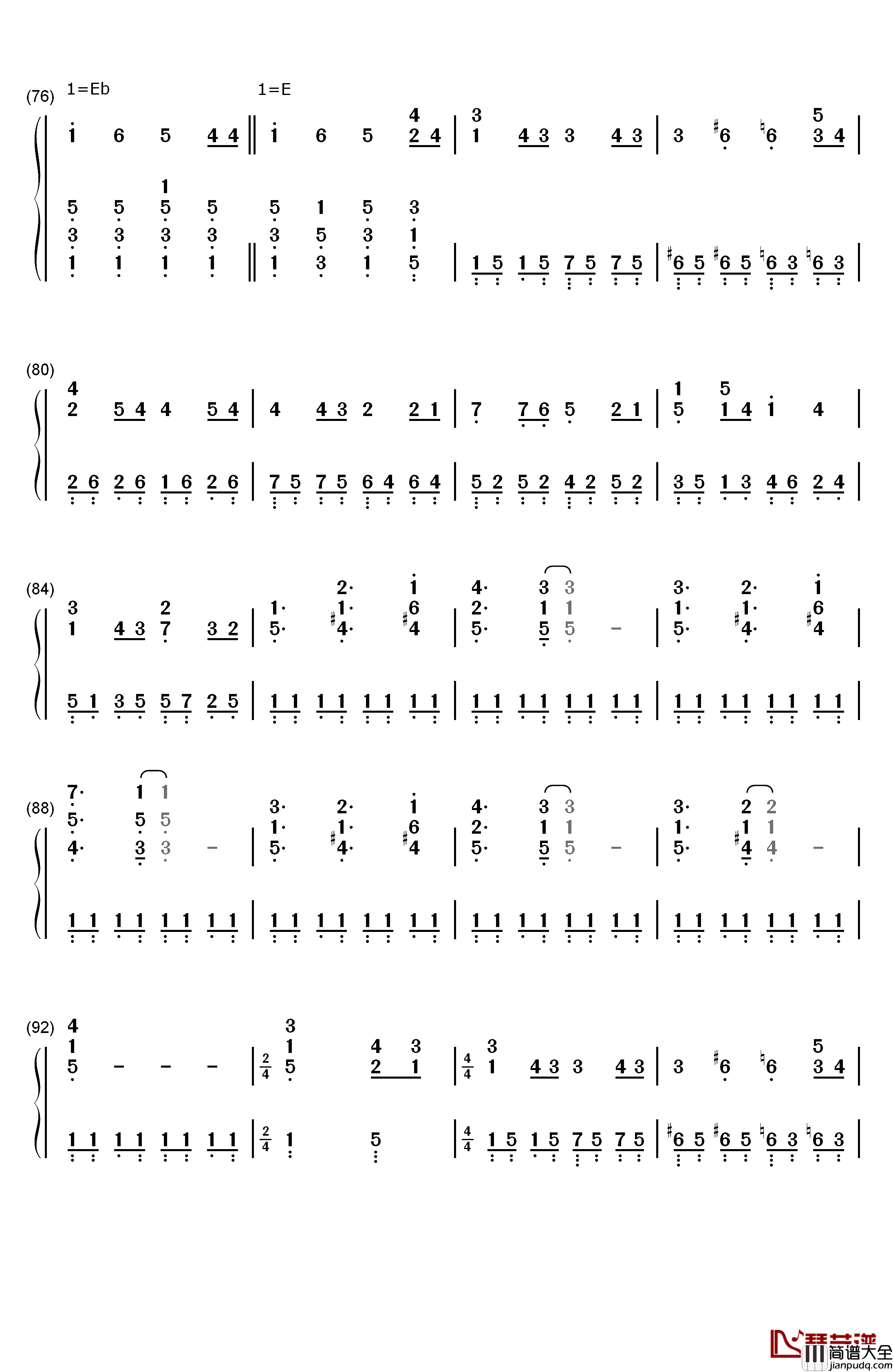 Butterfly钢琴简谱_数字双手_木村KAELA